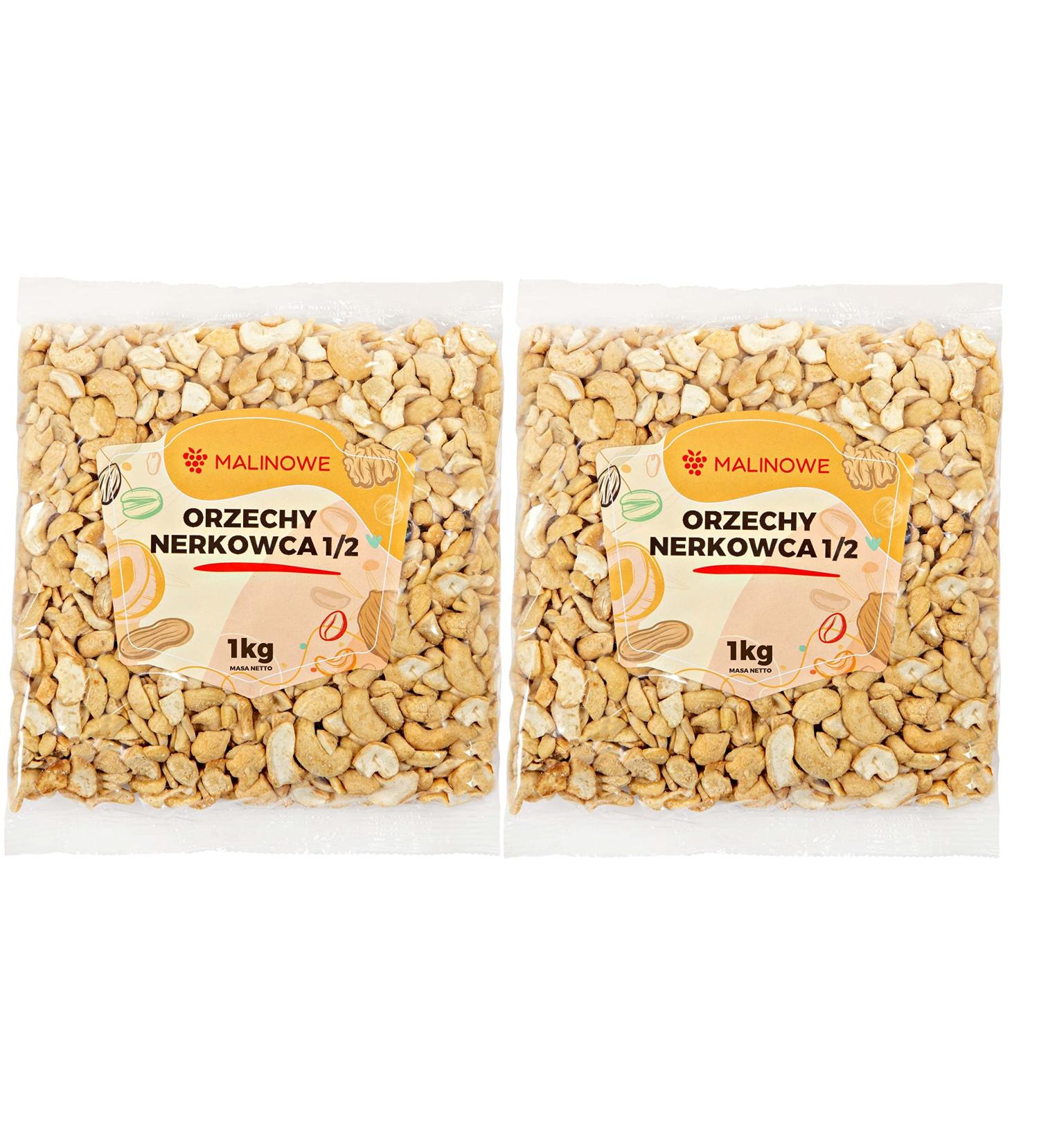 Buy Malinowe Cashew Nuts Halved 2x1kg - Natural Gourmet Quality | International Shipping Available - Buy Online on GoSupps.com