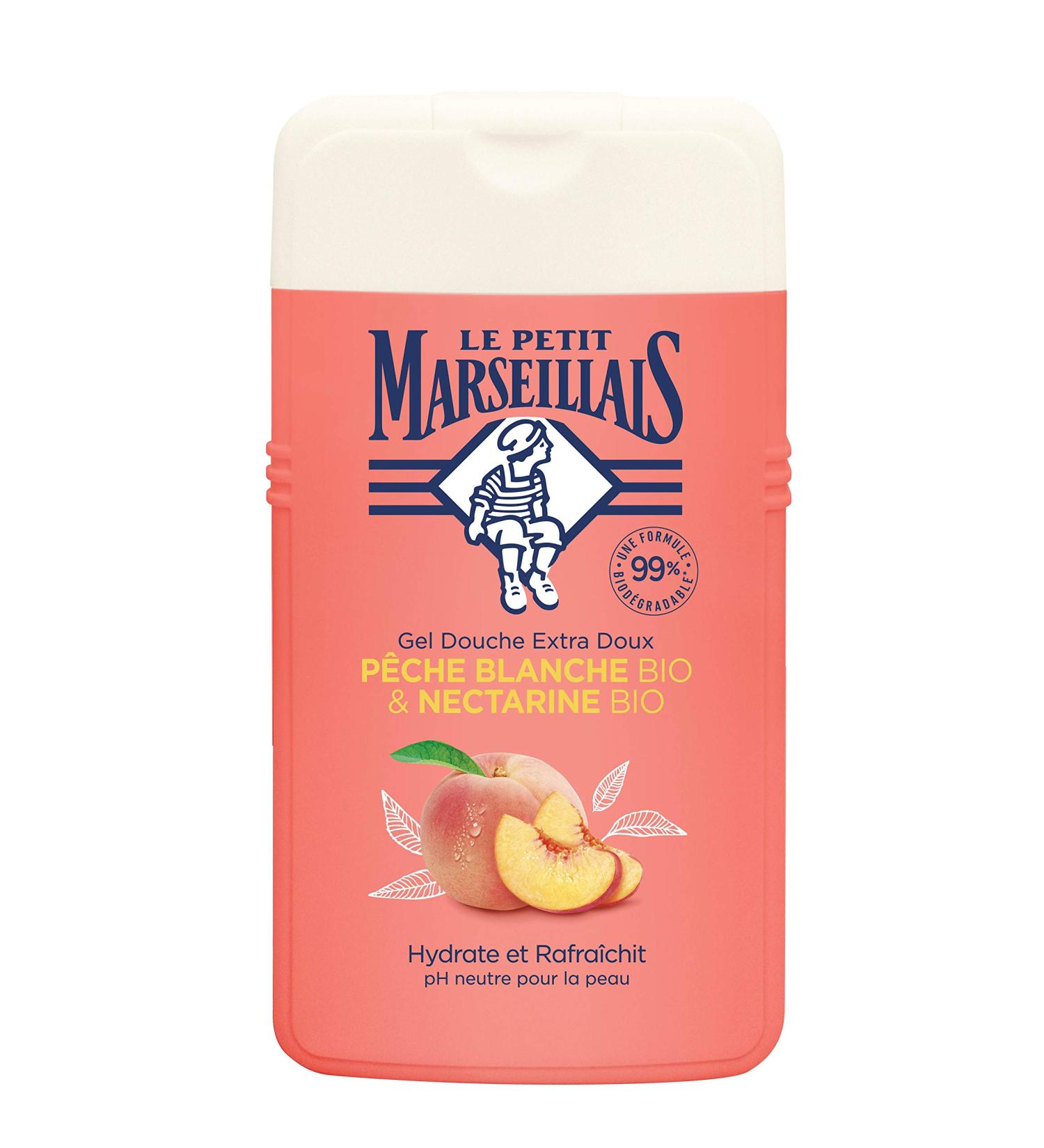 Le Petit Marseillais Extra-Genle Shower Gel Organic White Peach Organic Nectarine 250ml - Buy Online on GoSupps.com