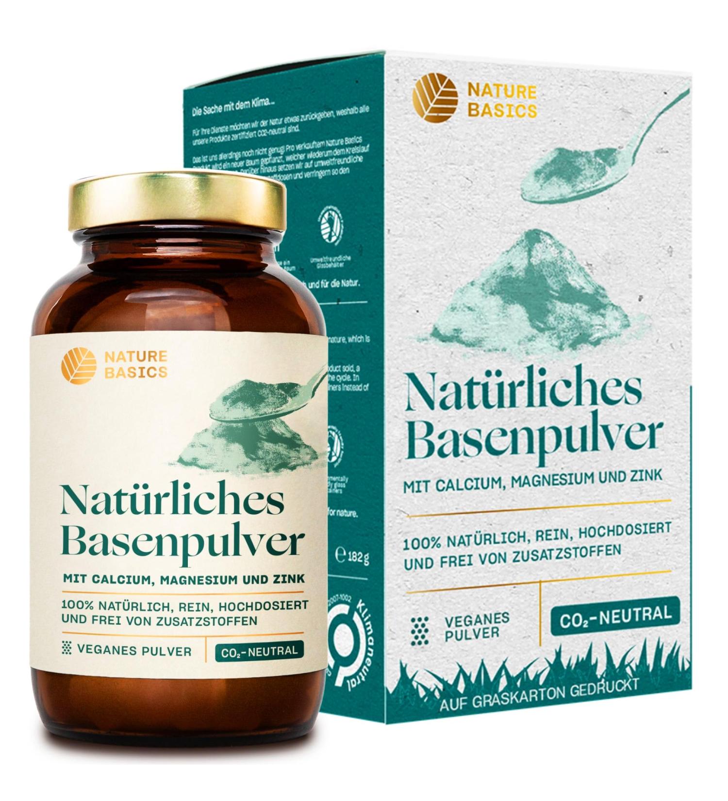 Nature Basics 100% Natural Base Powder | Vegan & Sustainable | 52 Applications for Fasting & Diets | Certified Glass Packaging - Buy Online on GoSupps.com