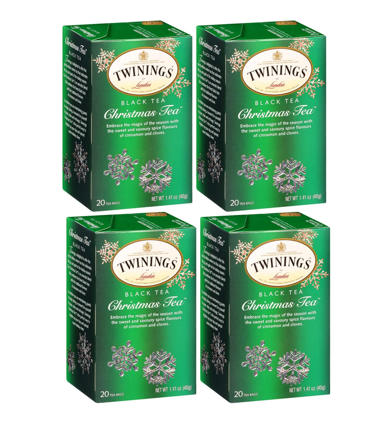 Twinings of London Christmas Black Tea - Spicy & Warm Taste - Cinnamon & Cloves - Individually Wrapped - 120 Tea Bags (4 Pack) - Buy Online on GoSupps.com