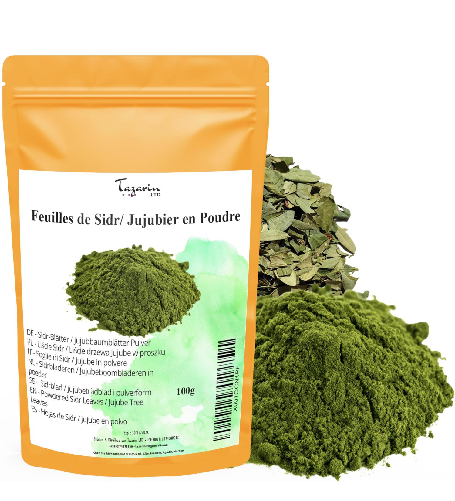  Tazarin LTD 100g Ground Sidr/Jujube Leaves - Jujube Powder - Intense Aroma & Taste - 100% Natural Pure and Additive-Free - Buy Online on GoSupps.com