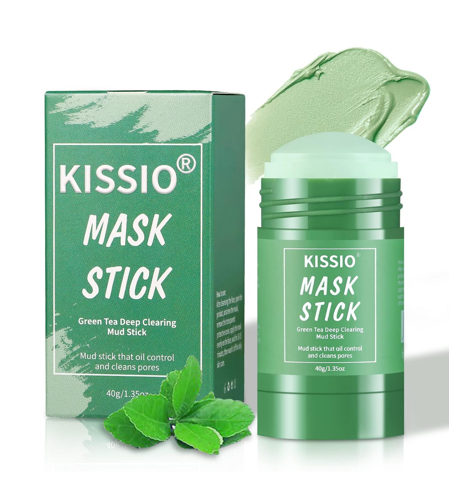 KISSIO Green Tea Mask Stick - Blackhead Remover & Deep Pore Cleansing Face Mask with Volcanic Mud Natural Cruelty-Free for All Skin Types 1.35oz - Buy Online on GoSupps.com