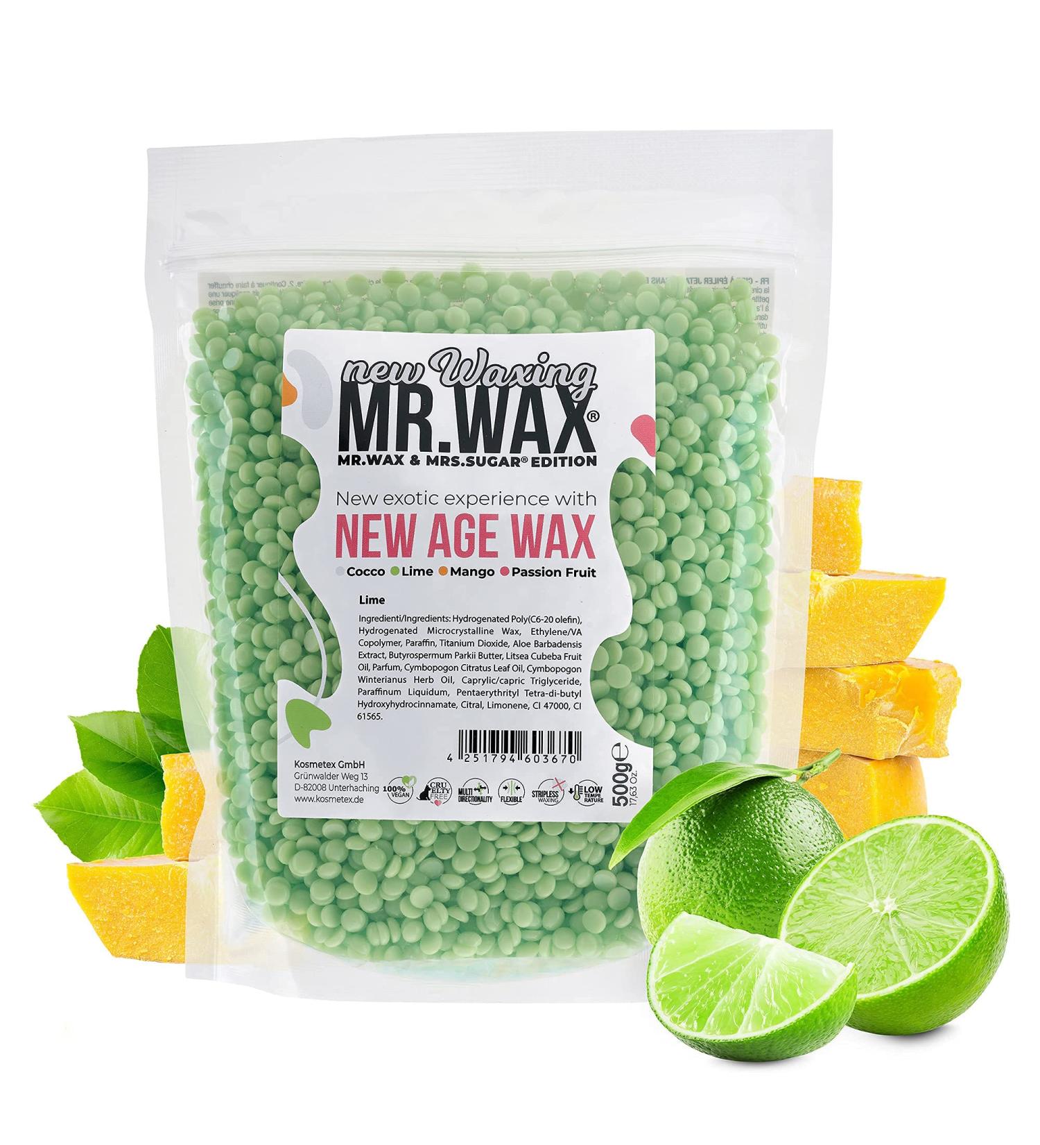 Mr. Wax New Age Waxing Lime | Warm Wax Pearls for Hair Removal & Depilation - Ideal for Eyebrows Upper Lip Intimate Areas & Face - Buy Online on GoSupps.com