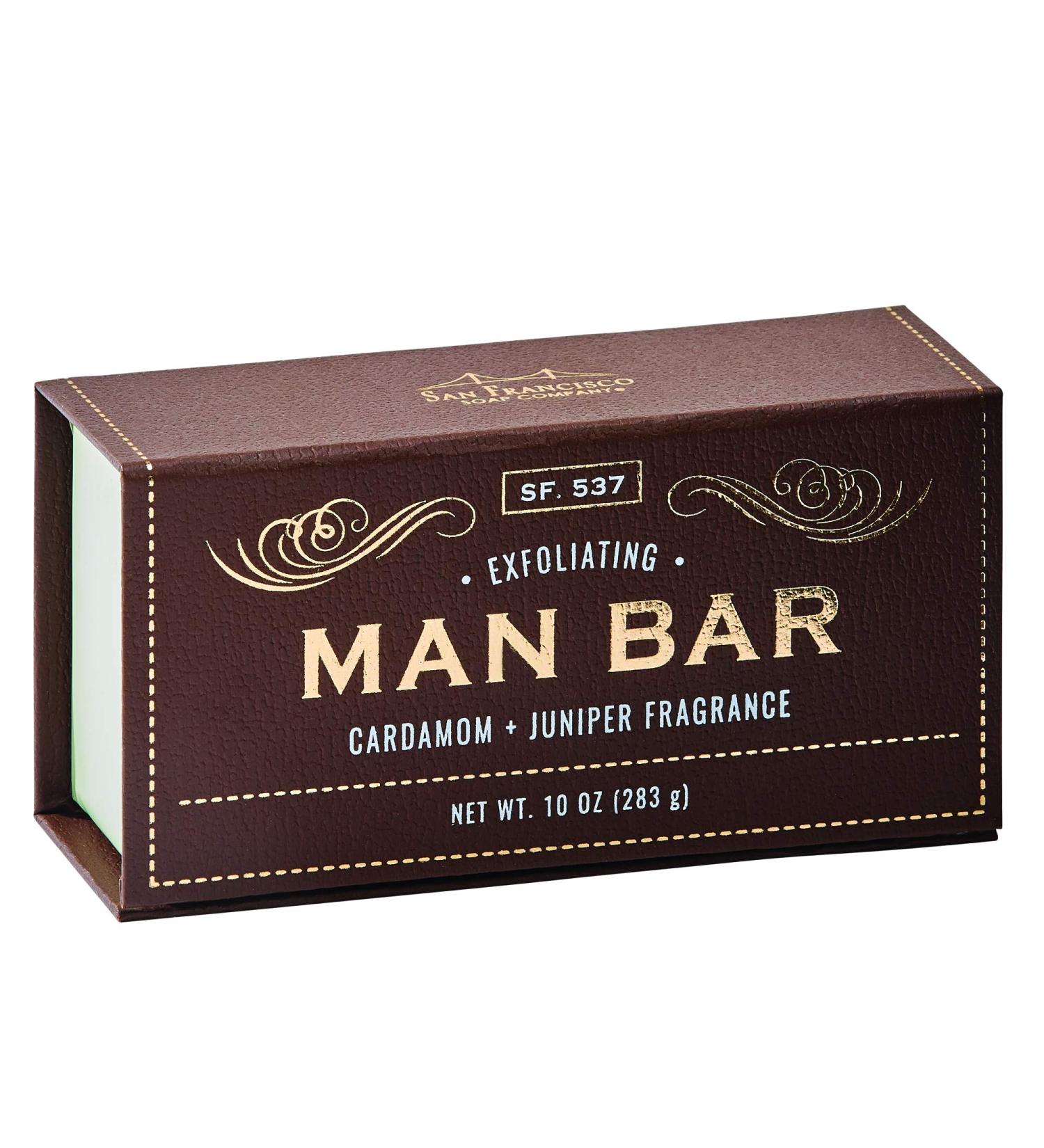 San Francisco Soap Company Exfoliating Man Bar  Cardamom & Juniper  10 Ounce