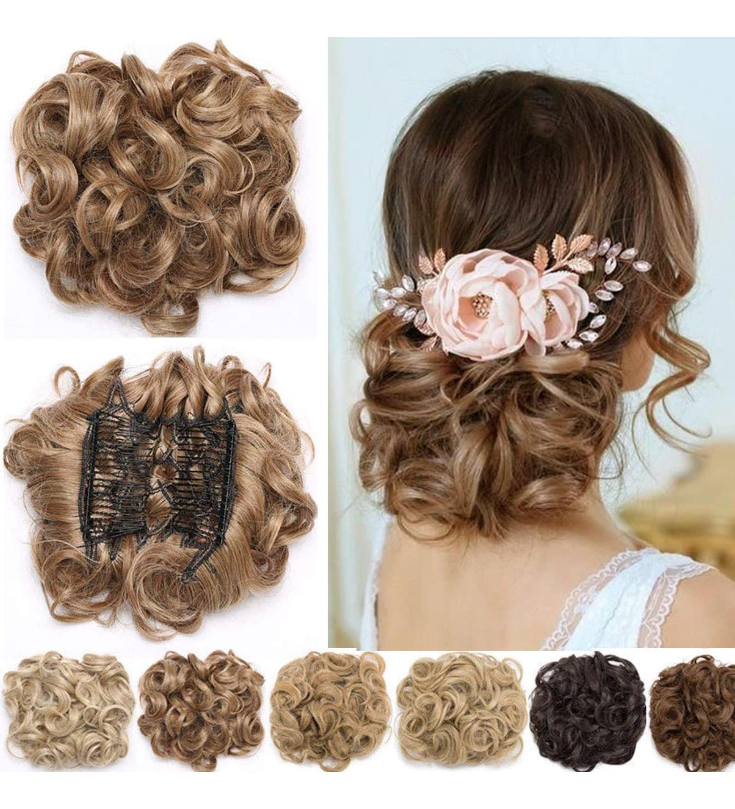Curly Wavy Drawstring Ponytail Clip in Hair Extensions - Light Brown/Ash Blonde - Buy Online on GoSupps.com