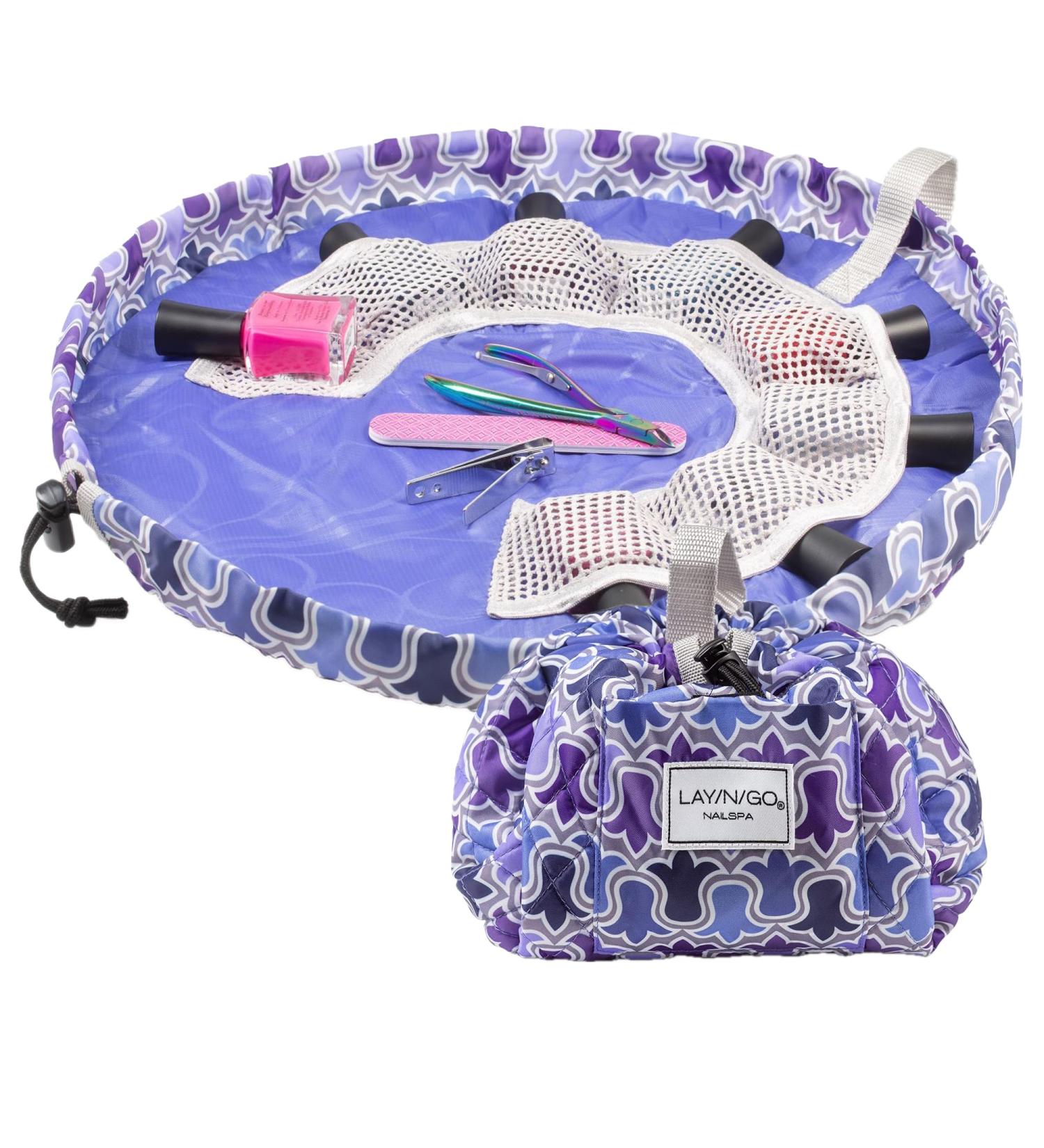 Lay-n-Go NailSpa (18") Manicure & Pedicure Bag "Violet Femme" Lilac Pattern - Buy Online on GoSupps.com