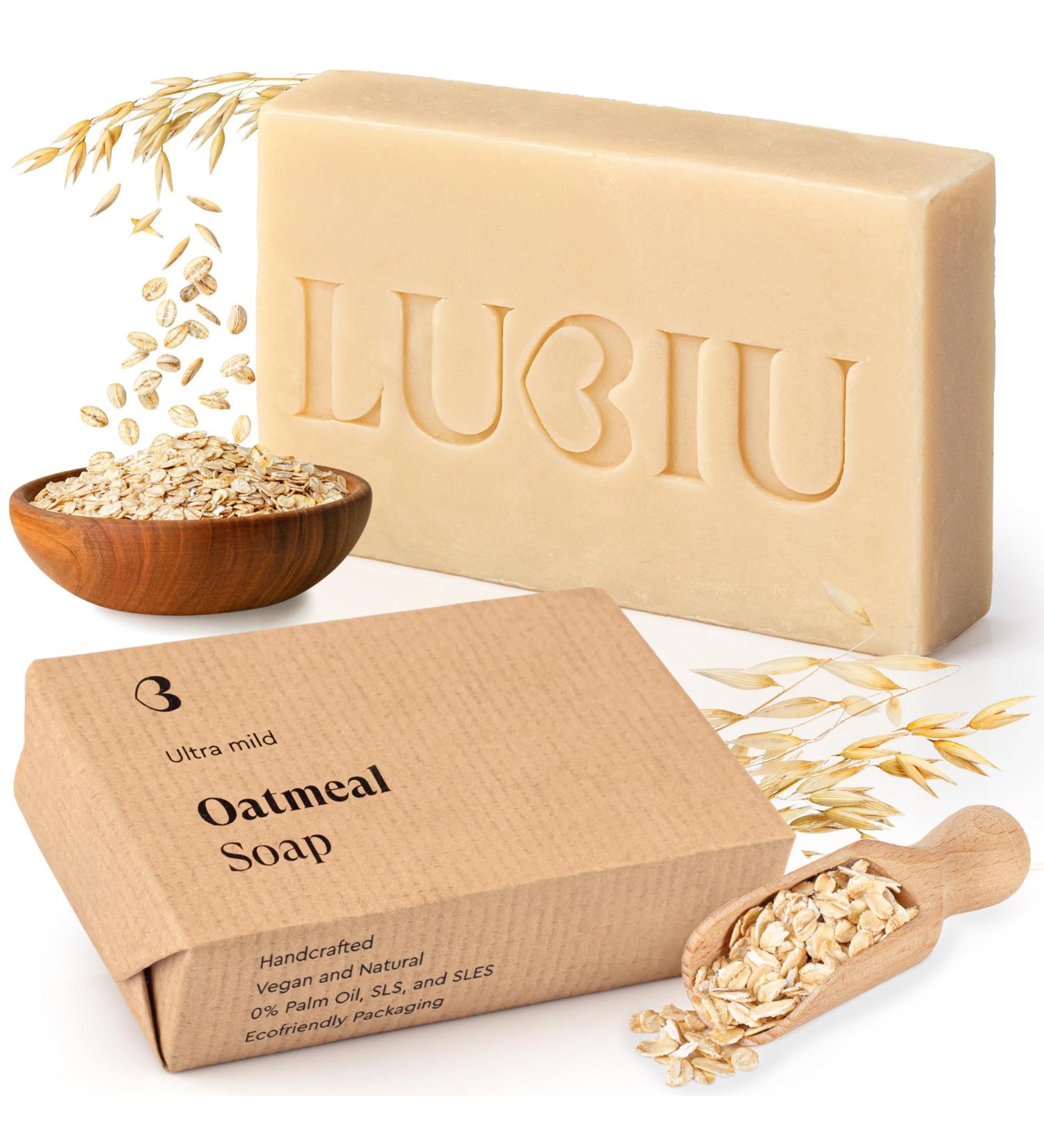 Buy Lubiu Hafers Soap - 100g Natural Organic Oat Soap for Sensitive Skin | Child & Adult Hand/Body Soap - Buy Online on GoSupps.com