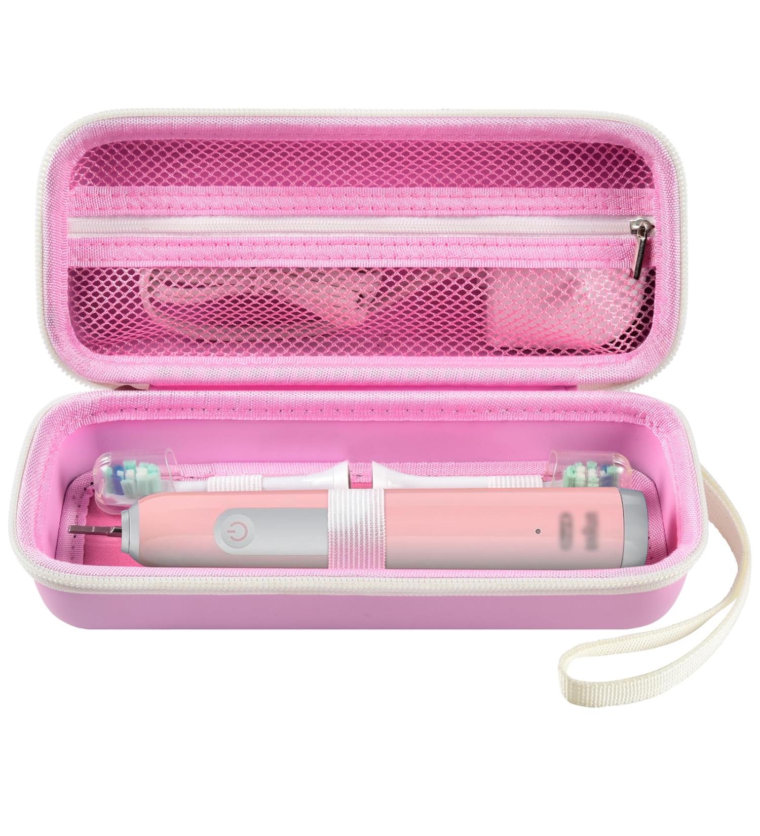 Travel Etui for Philips Sonicare ProtectiveClean 4100/5100/6500/7500 & Oral-B Pro - Pink Rechargeable Toothbrush Bag - Buy Online on GoSupps.com
