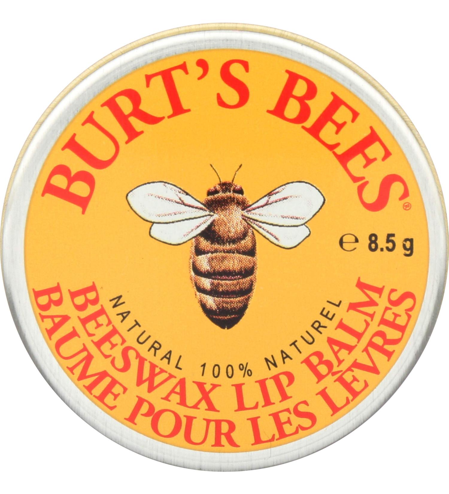Burt's Bees Moisturizing Lip Balm Tin with Beeswax and Vitamin E 8.5g - Pack of 1 - Buy Online on GoSupps.com