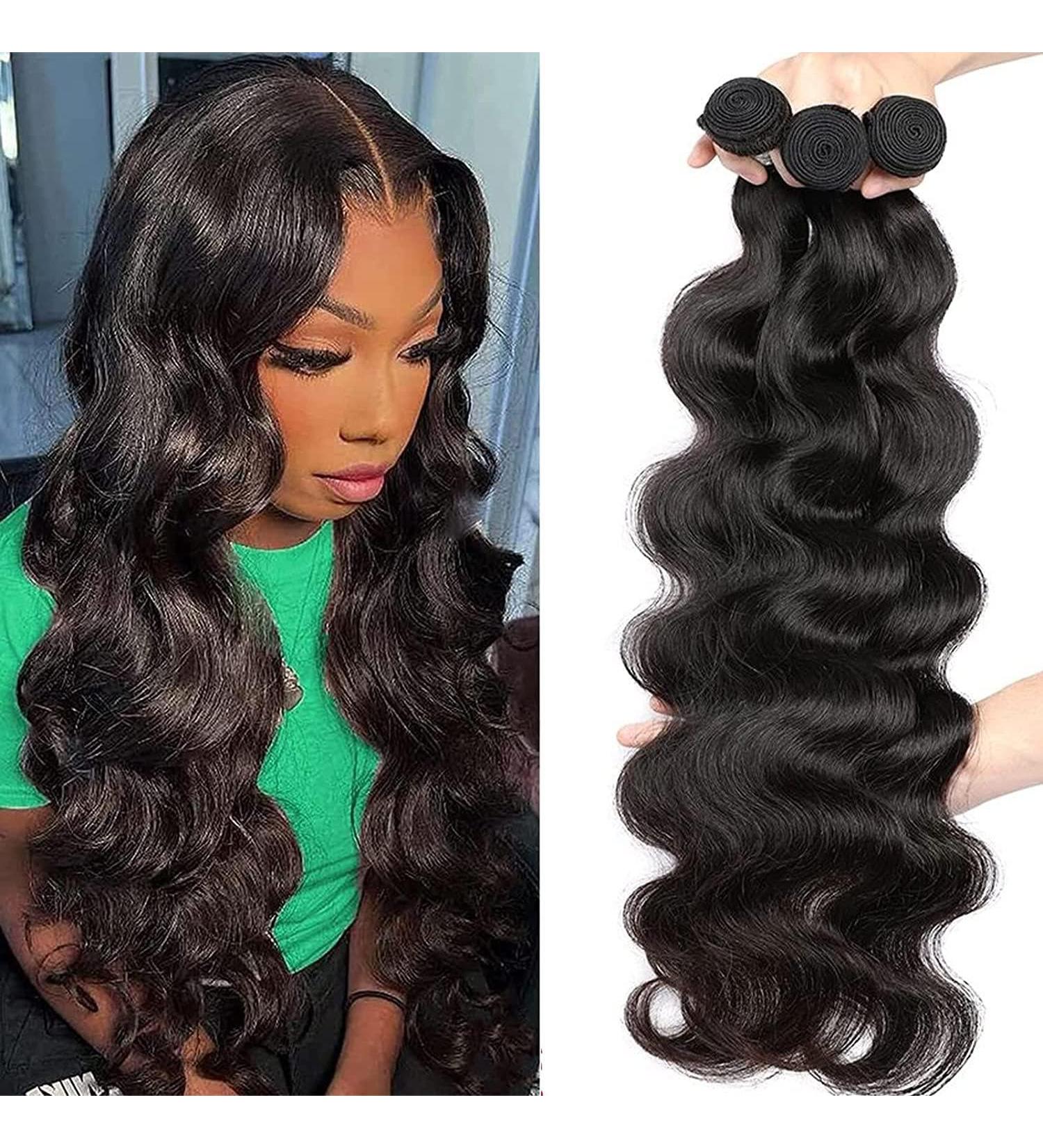 Vallbest 10A Brazilian Body Wave Human Hair 3 Bundles 18 Inch - 100% Unprocessed Virgin Hair Extensions for Black Women - Buy Online on GoSupps.com