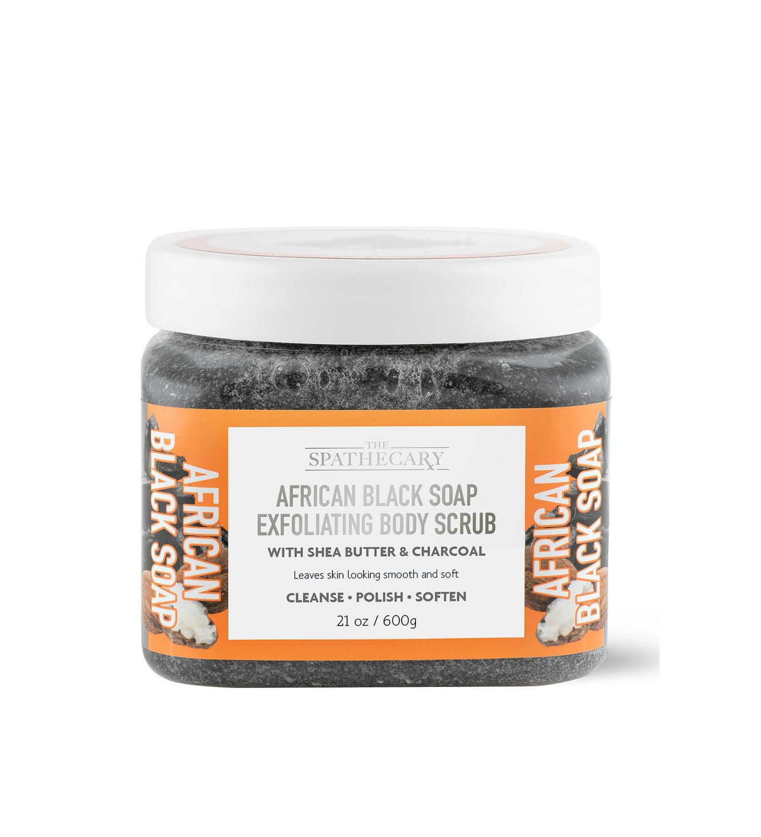 African Black Soap Exfoliating Body Scrub - 21 oz | Ultra Hydrating & Nourishing Body Care - Best Exfoliator for Glowing Skin - Buy Online on GoSupps.com