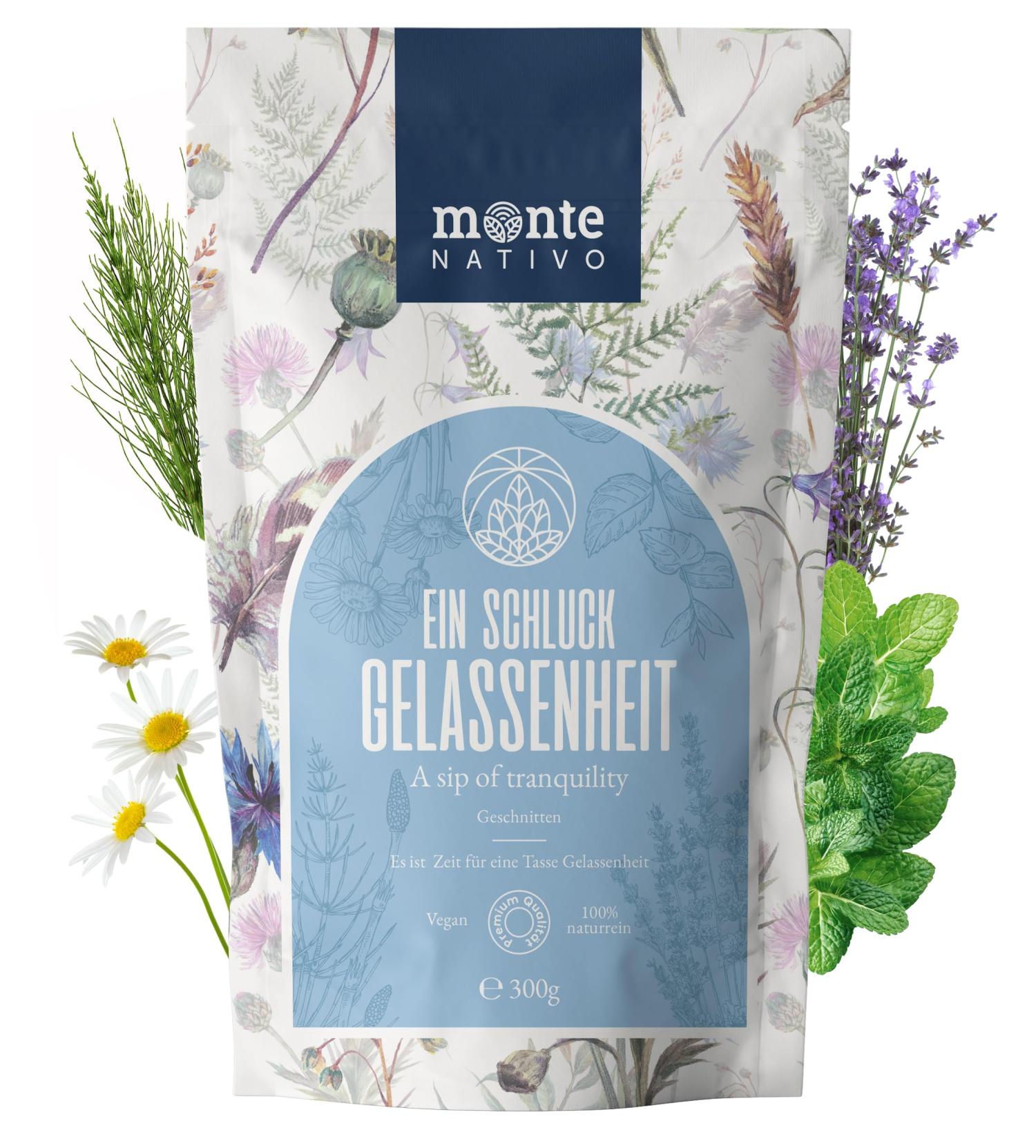 Buy Serenity Tea Monte Nativo 300g - Premium Herbal Blend for Sleep & Relaxation | Lavender Chamomile & Peppermint | Ideal Tea Gift | Loose Leaf Herbal Tea - Buy Online on GoSupps.com