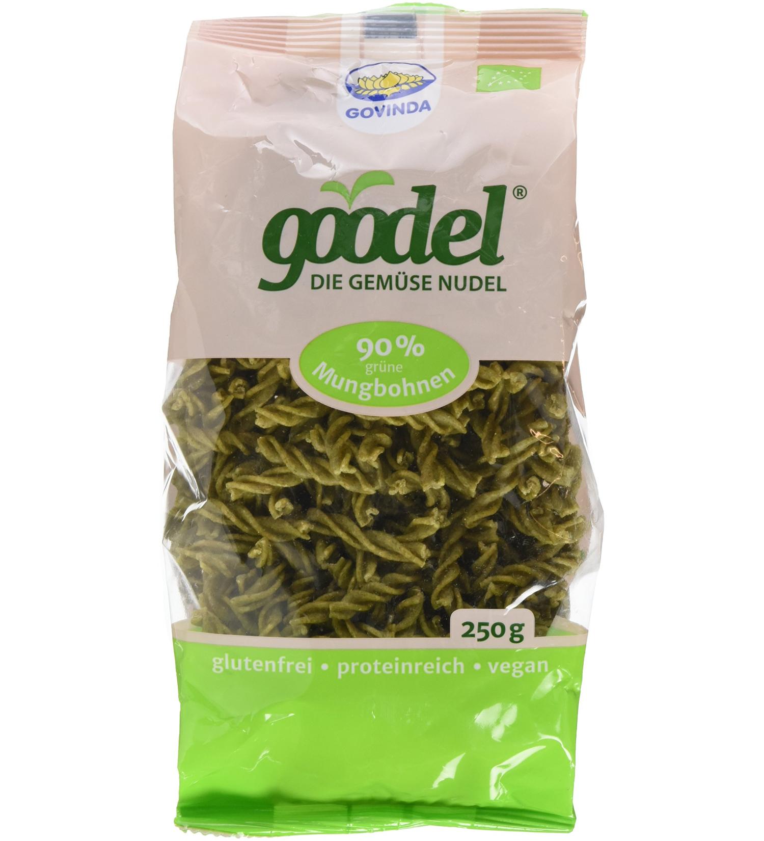 Buy Govinda Goodel Fusilli Green Mung Beans - 250g | Healthy Organic Pasta | International Shipping - Buy Online on GoSupps.com