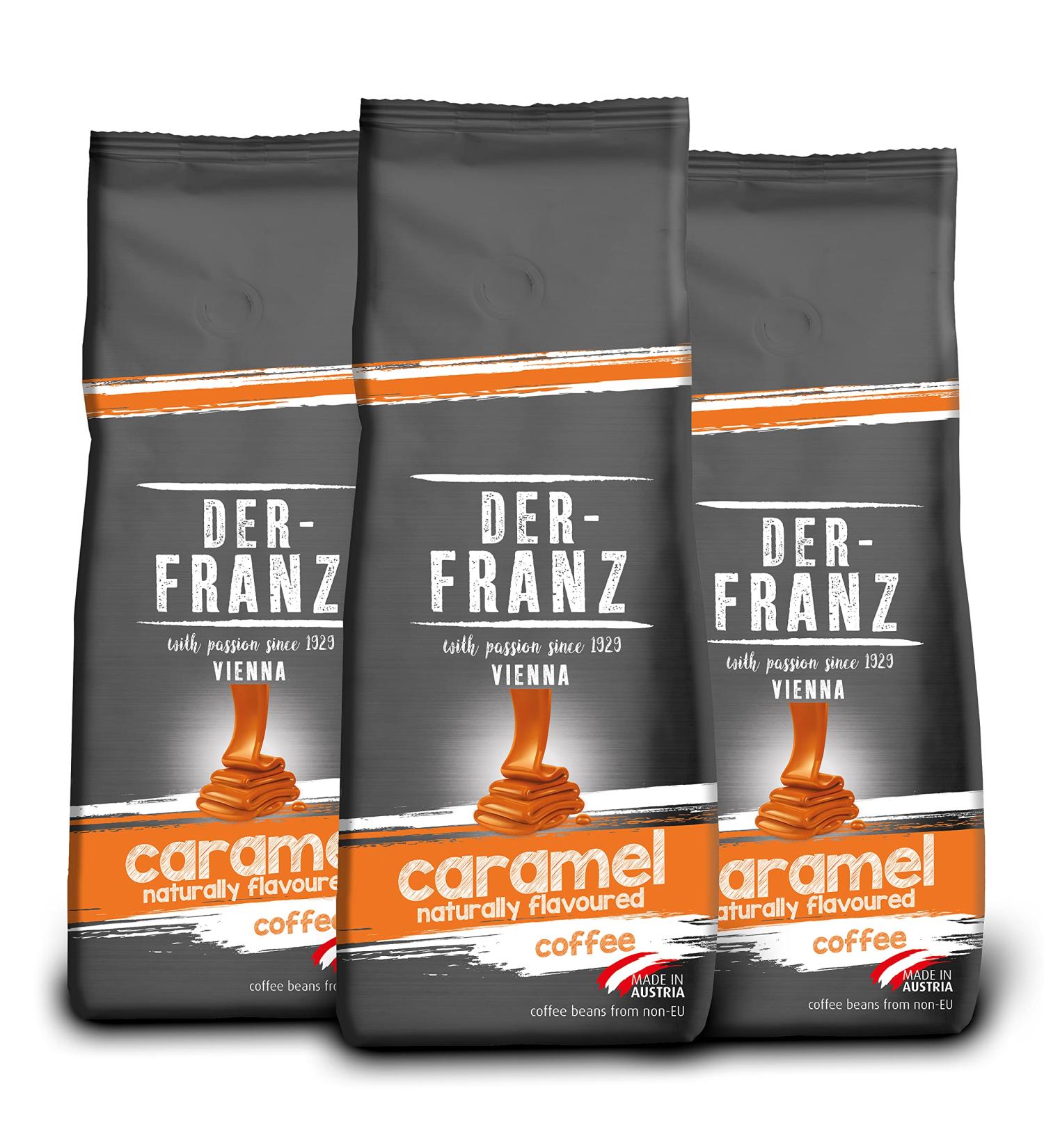 Der-Franz Coffee - Caramel Flavored Arabica & Robusta Beans | 3 x 500g Pack - Premium International Shipping - Buy Online on GoSupps.com