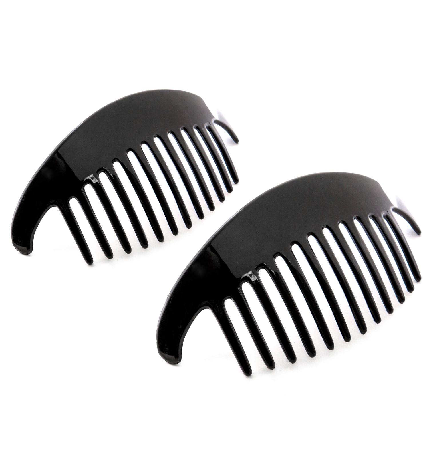Camila Paris CP2872/2 French Hair Side Combs - Black Interlocking Combs for Women - Strong Hold Hair Clips for Bun Chignon Up-Do - Made in France - Buy Online on GoSupps.com