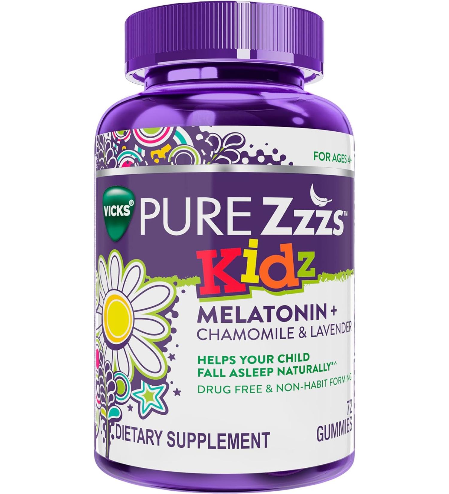 ZzzQuil Pure Zzzs Kidz Melatonin Sleep Aid Gummies for Kids - 72 Count - Buy Online on GoSupps.com