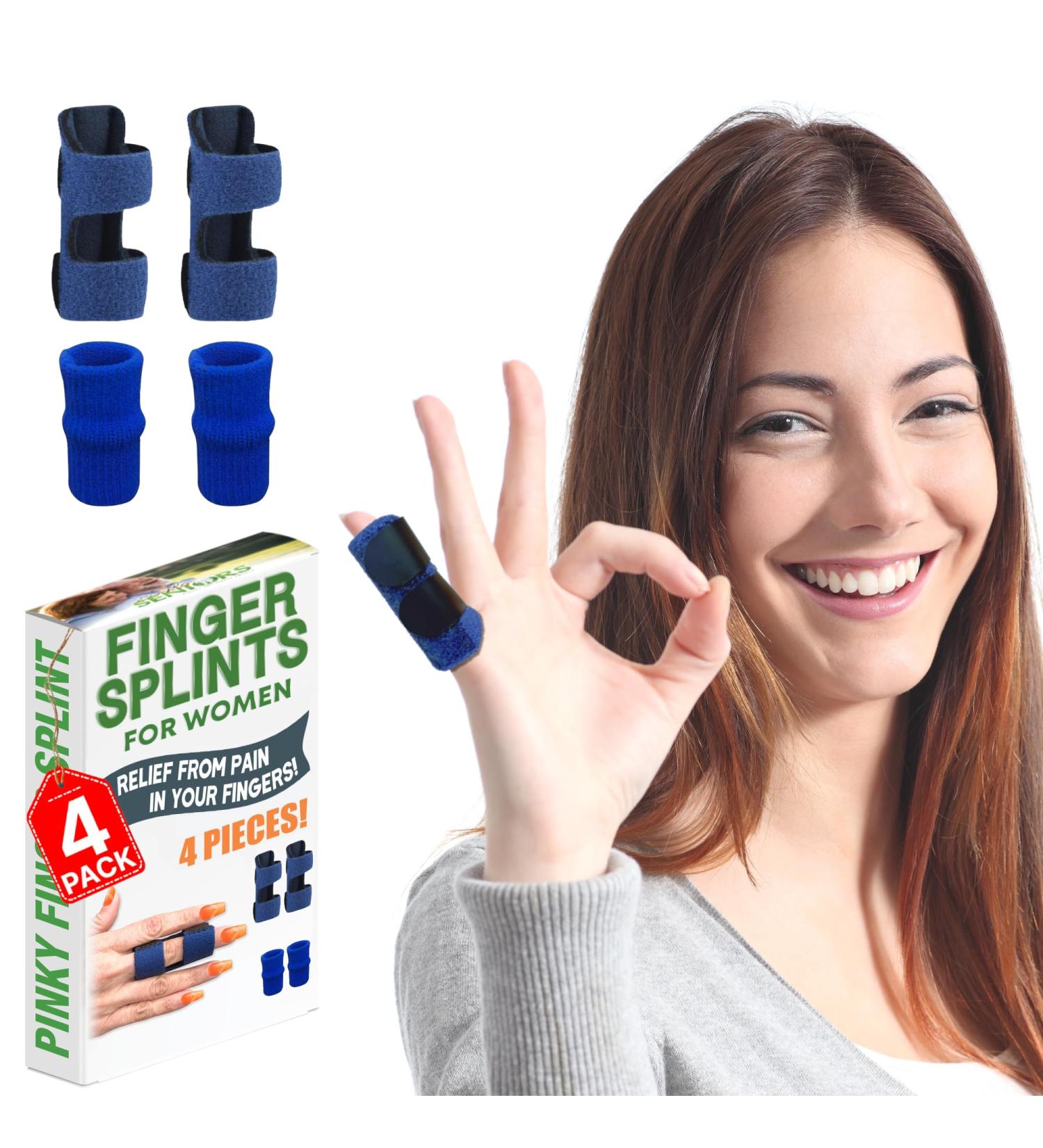 Simply Seniors Finger Splint - 2 Splints & Sleeves for Trigger Finger Mallet & Broken Fingers - Arthritis & Straightening Brace for All Fingers & Kids - Shop Now - Buy Online on GoSupps.com