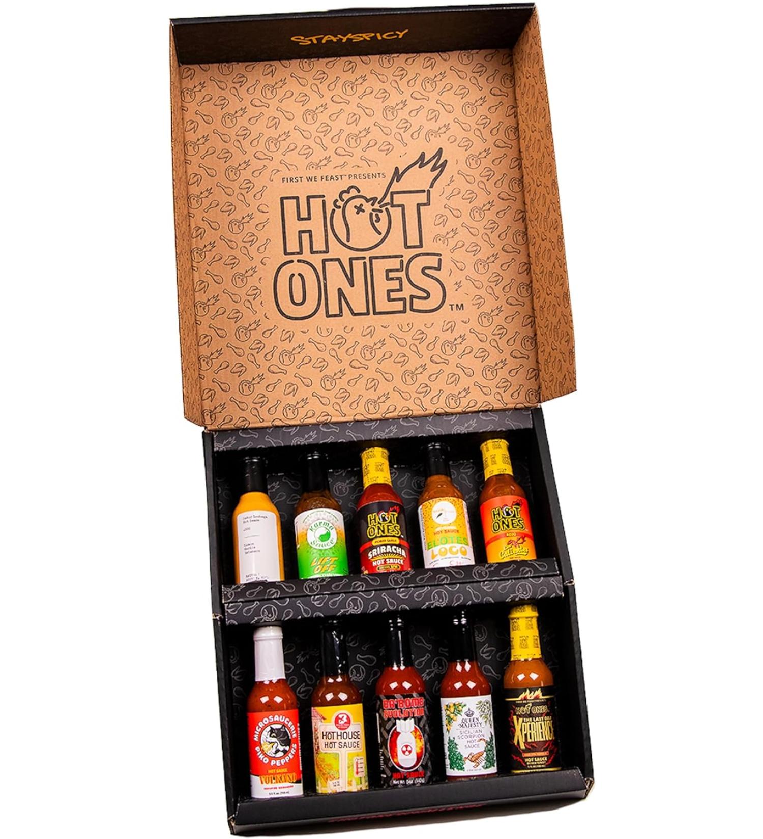 Hot Ones Hot Sauce Challenge Set  Hot Sauce Gift Made with Natural Ingredients Unique Small Batch Hot Sauce - 5 Fl Oz - Pack Of 10 - Buy Online on GoSupps.com