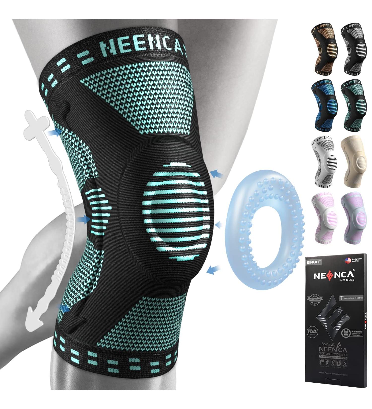 NEENCA Professional Knee Brace Support for Men Women with Patella Gel Pads & Side Stabilizers - Medical Grade Knee Compression Sleeve for Running, Meniscus Tear, ACL, Arthritis - 3XL Blue - Buy Online on GoSupps.com