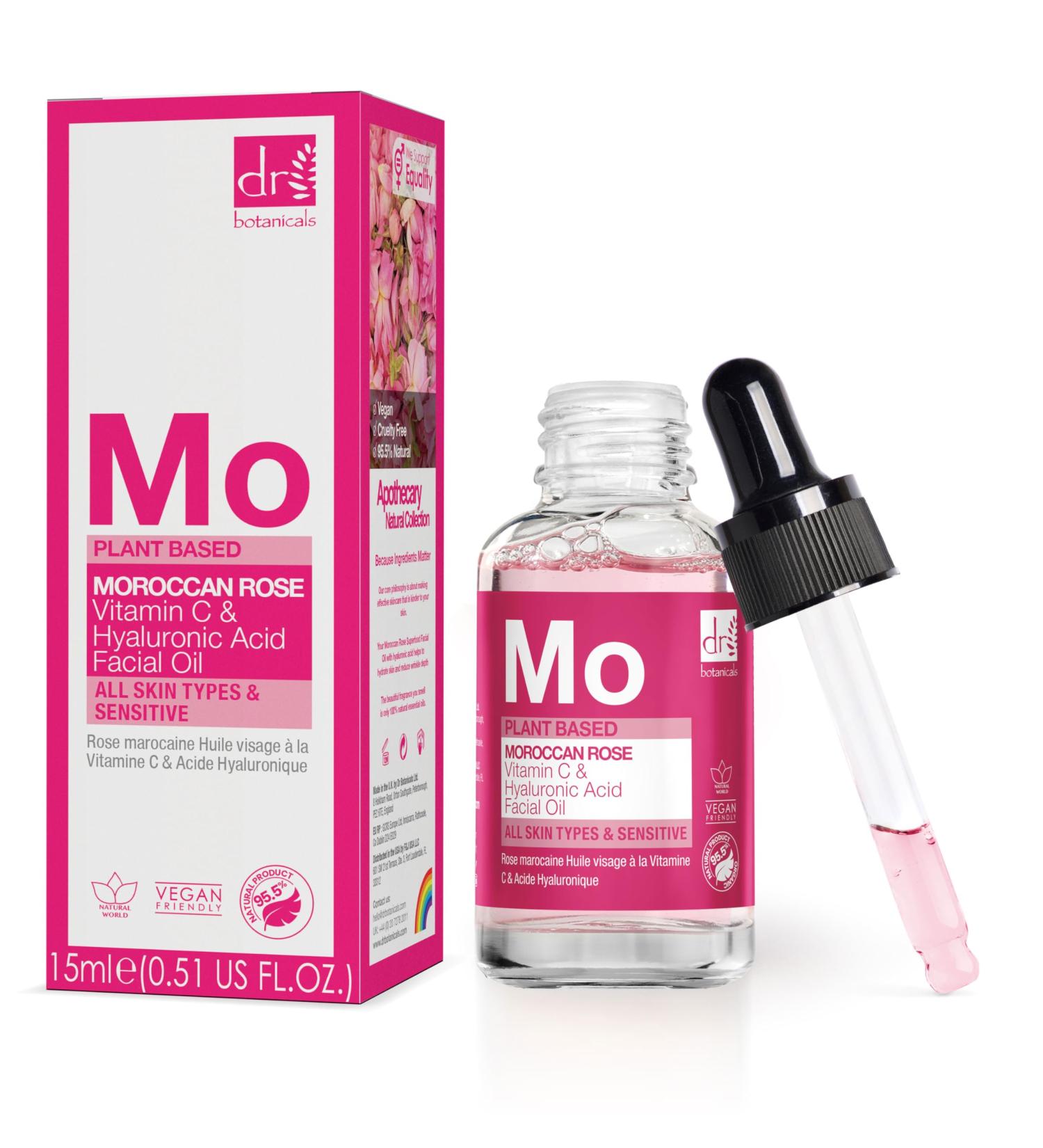 Dr. Botanicals Vegan Moroccan Rose Superfood Facial Oil - Anti-Aging Treatment for All Skin Types | 30ml - Buy Online on GoSupps.com