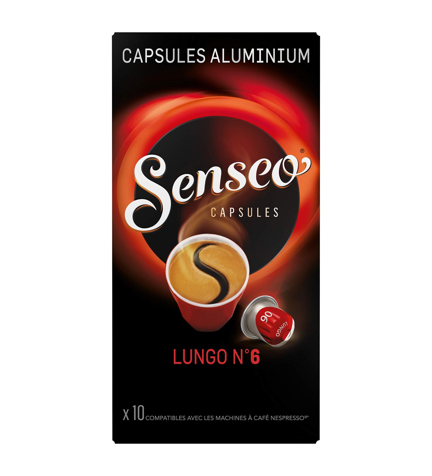 Senseo Capsules Lungo N 6 10 Aluminum Capsules Compatible with Nespresso Machines 52 g - Buy Online on GoSupps.com