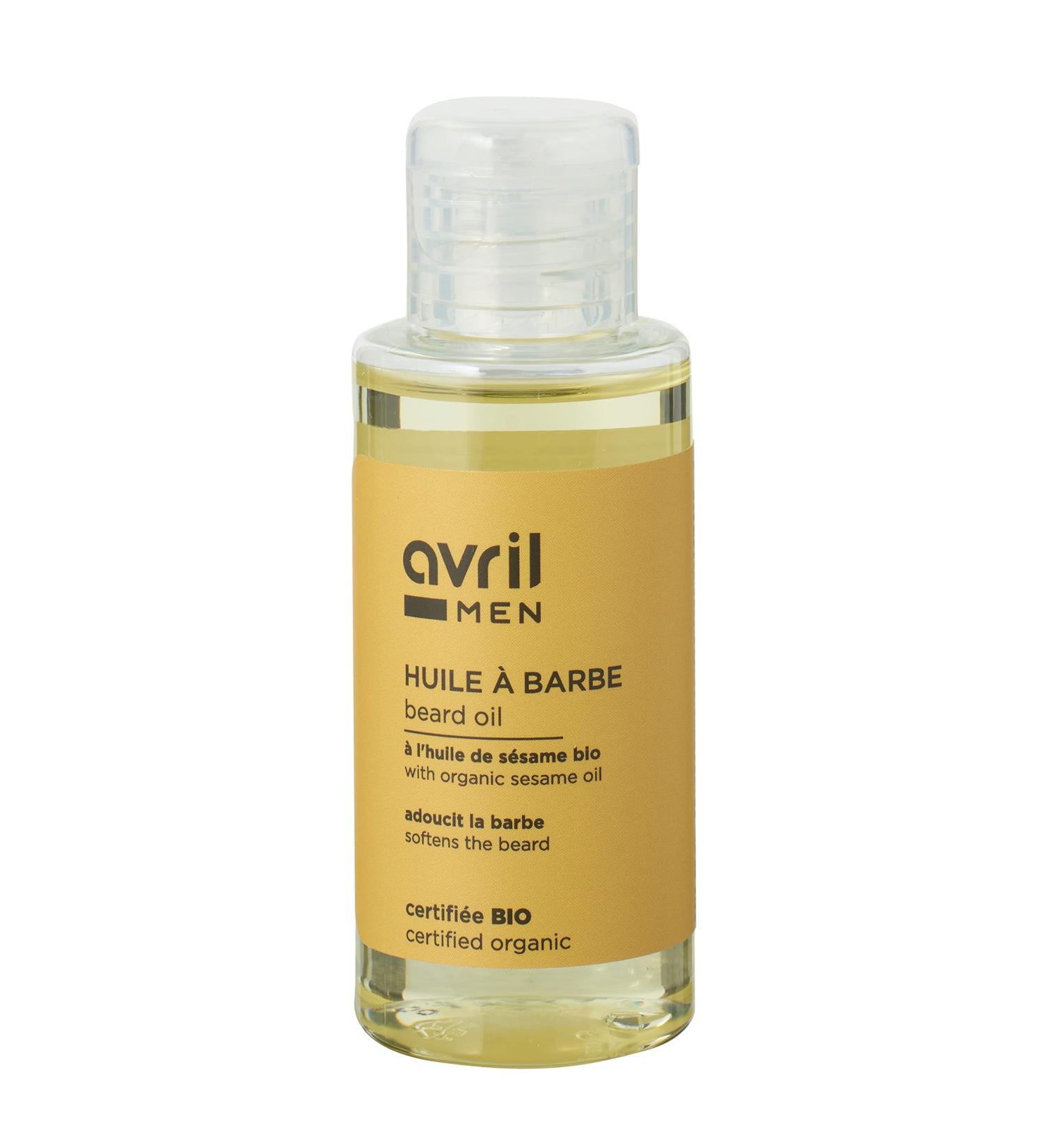 Avril - Organic Beard Oil - Softens the Beard - Organic Sesame Oil - 100% Natural Origin - Certified Organic Cosmos Organic - Made in France - 50 ml
