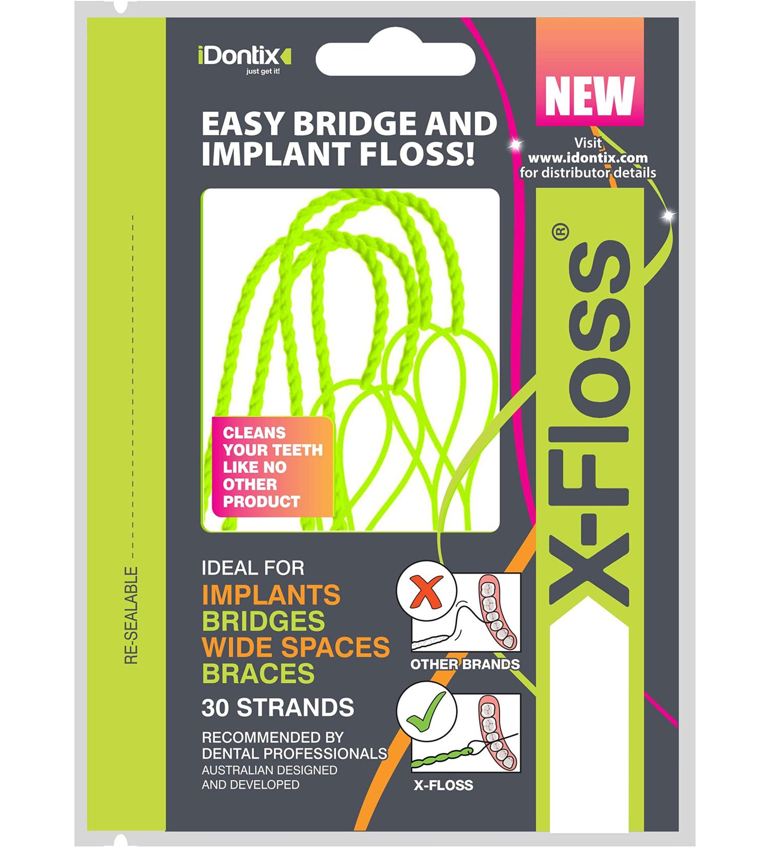 I Dontix Brace X-Floss Green - Easy-to-Use Dental Floss for Efficient Cleaning - Buy Online on GoSupps.com