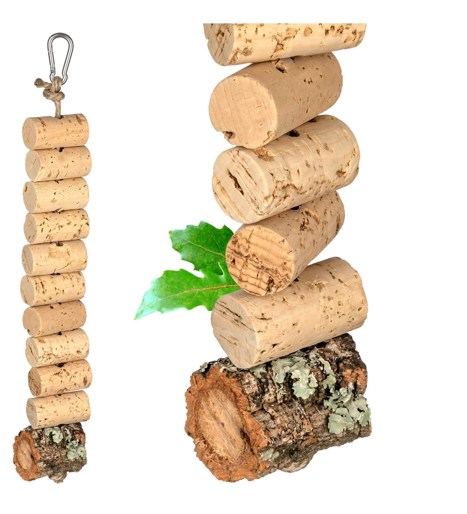 Natural Cork Nibble Chain for Birds | Bird Swing & Chew Toy - Thermally Disinfected - Buy Online on GoSupps.com