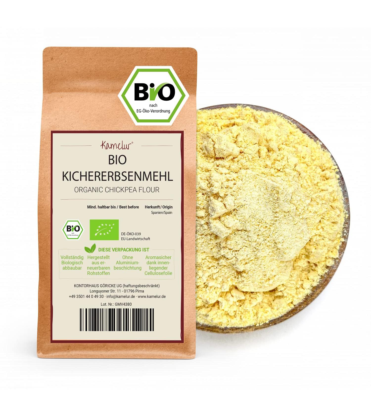 Buy Camelur 1kg Organic Chickpea Flour - Additive-Free Legumes for Falafel & More - Eco-Friendly Biodegradable Packaging - Buy Online on GoSupps.com