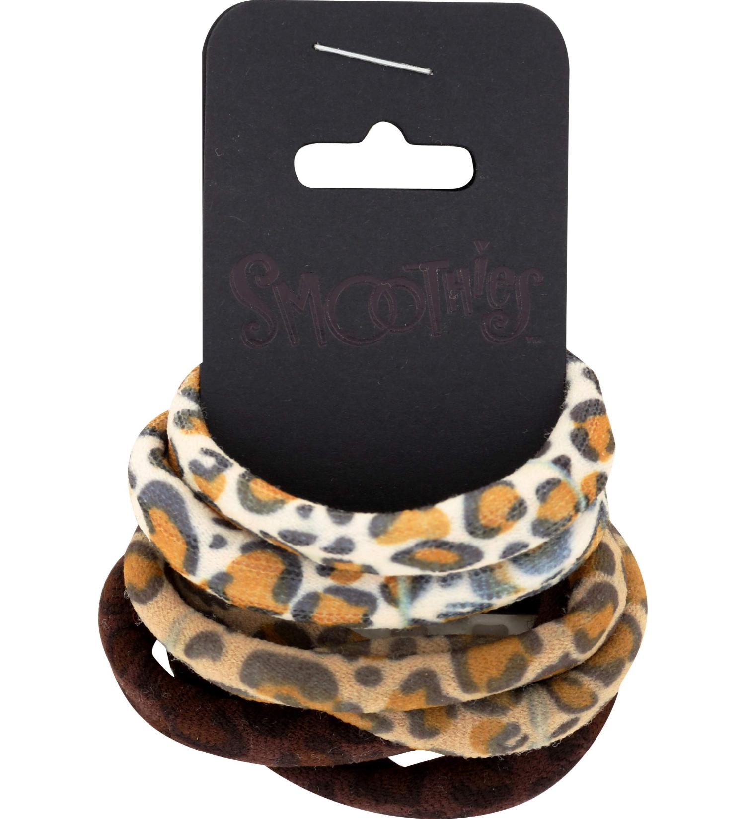 SMOOTHIES Leopard Elastics 6pk - Set of 6 Hair Ties - Buy Online on GoSupps.com