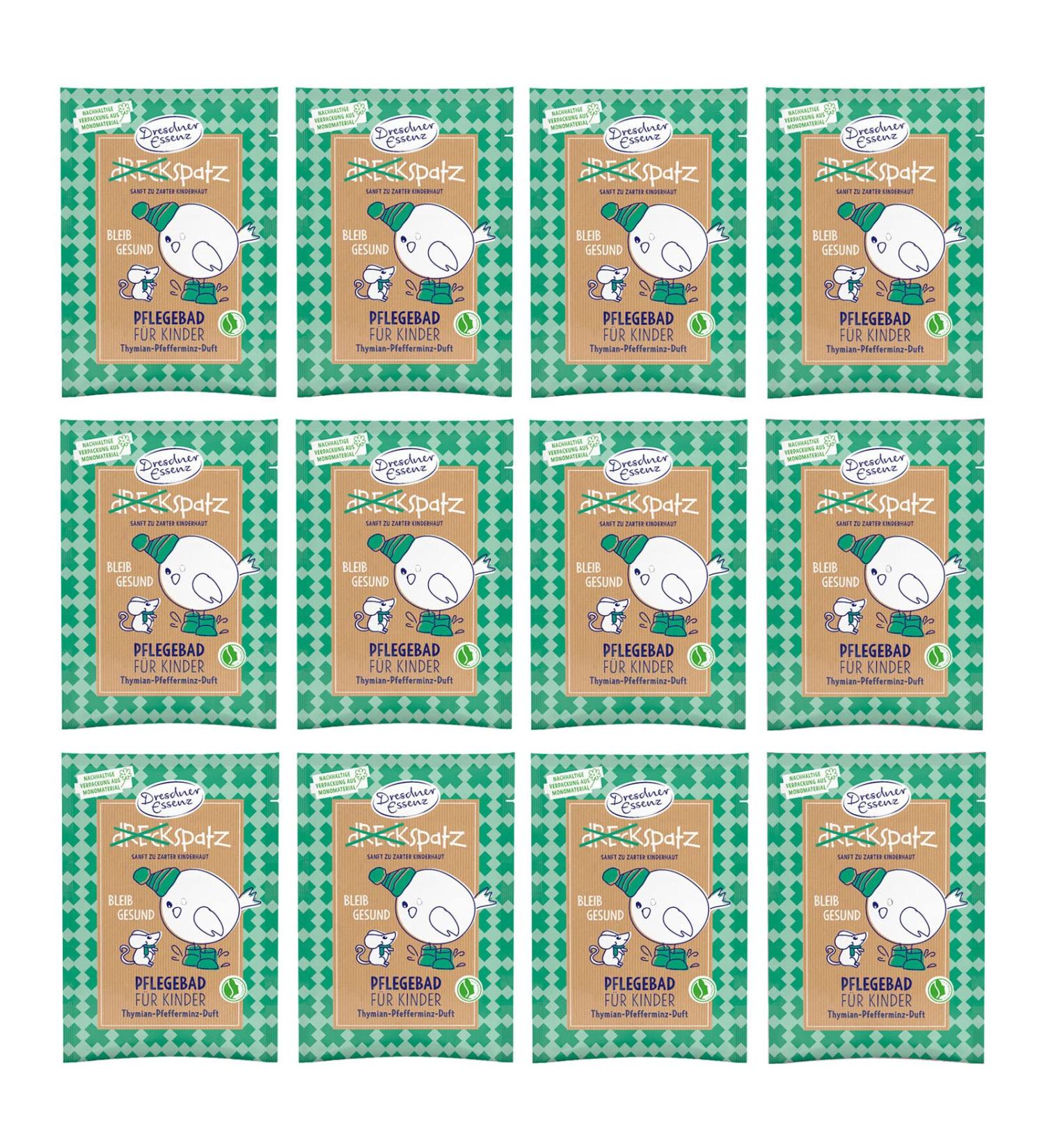 Dresdner Essenz Dreckspatz 12 x 50g Vegan Bath Bottles Thyme & Peppermint Fragrance