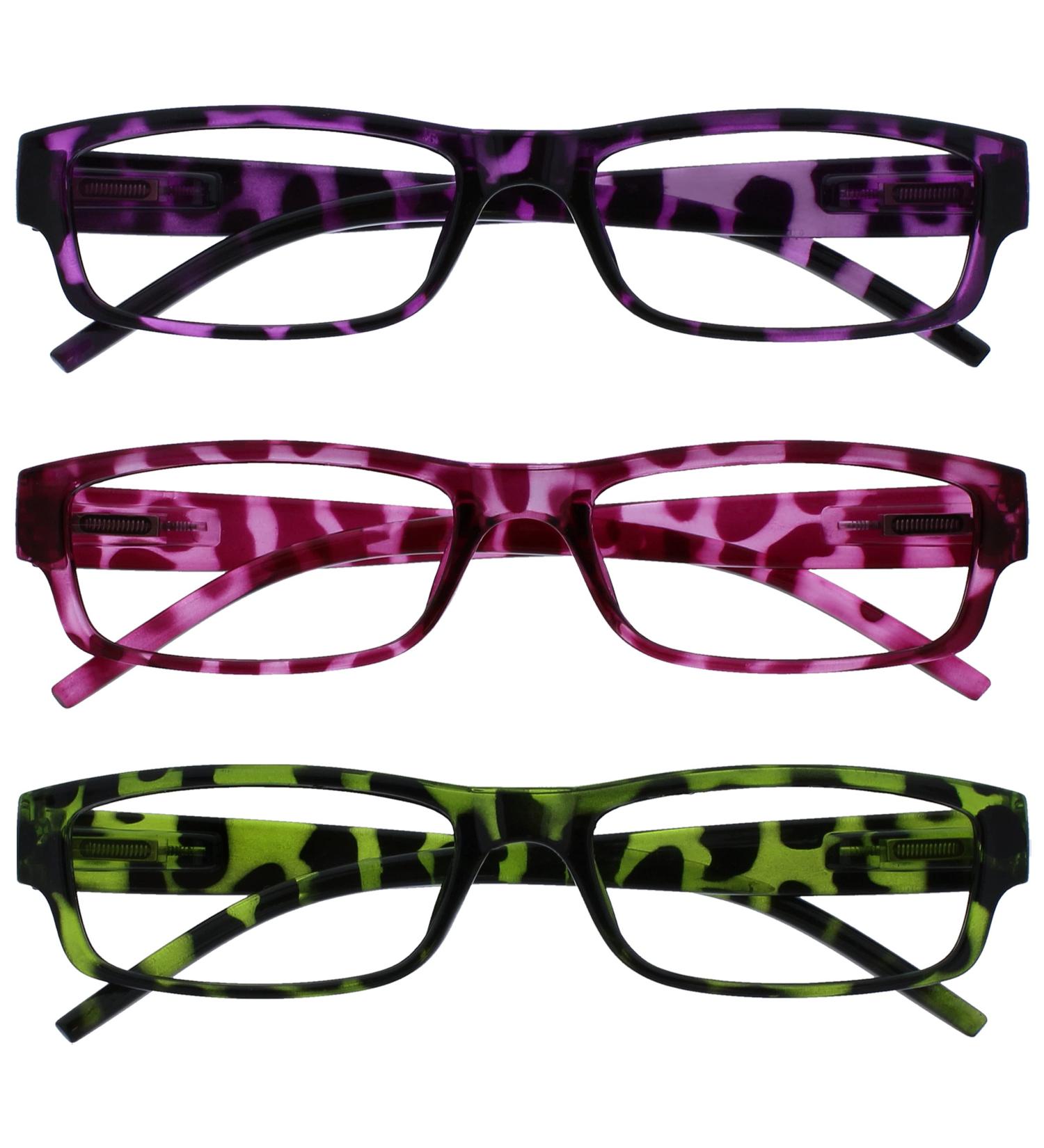 Unisex Ace Reading Glasses +1.00 Diopters - Purple Pink Green | The Reading Glasses Company - International Shipping Available - Buy Online on GoSupps.com