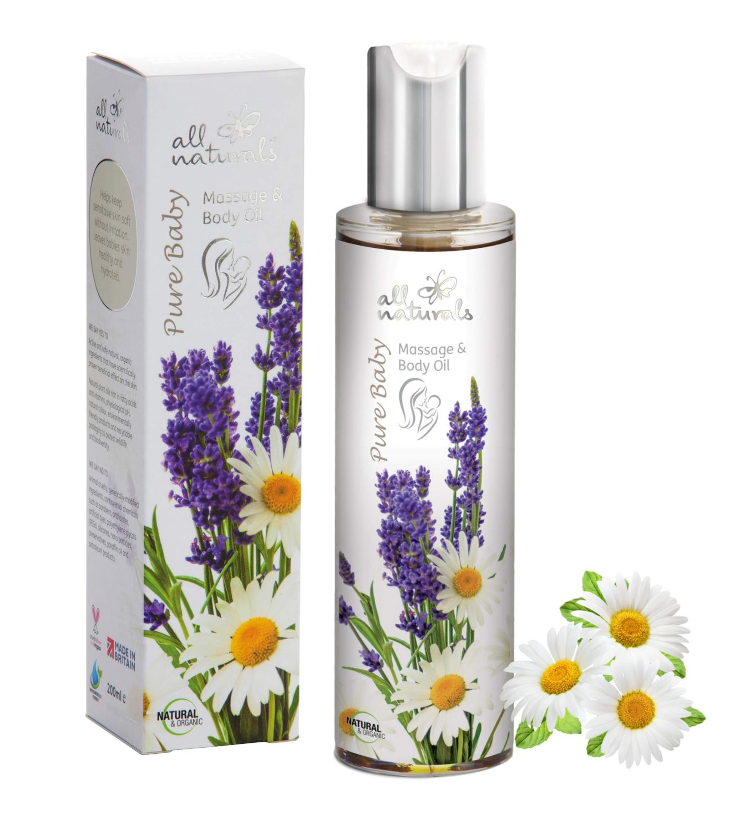 Organic Pure Baby Oil with Kukui, Evening Primrose & Jojoba Oils - 200ml | Natural & Nourishing Baby Gift - Buy Online on GoSupps.com