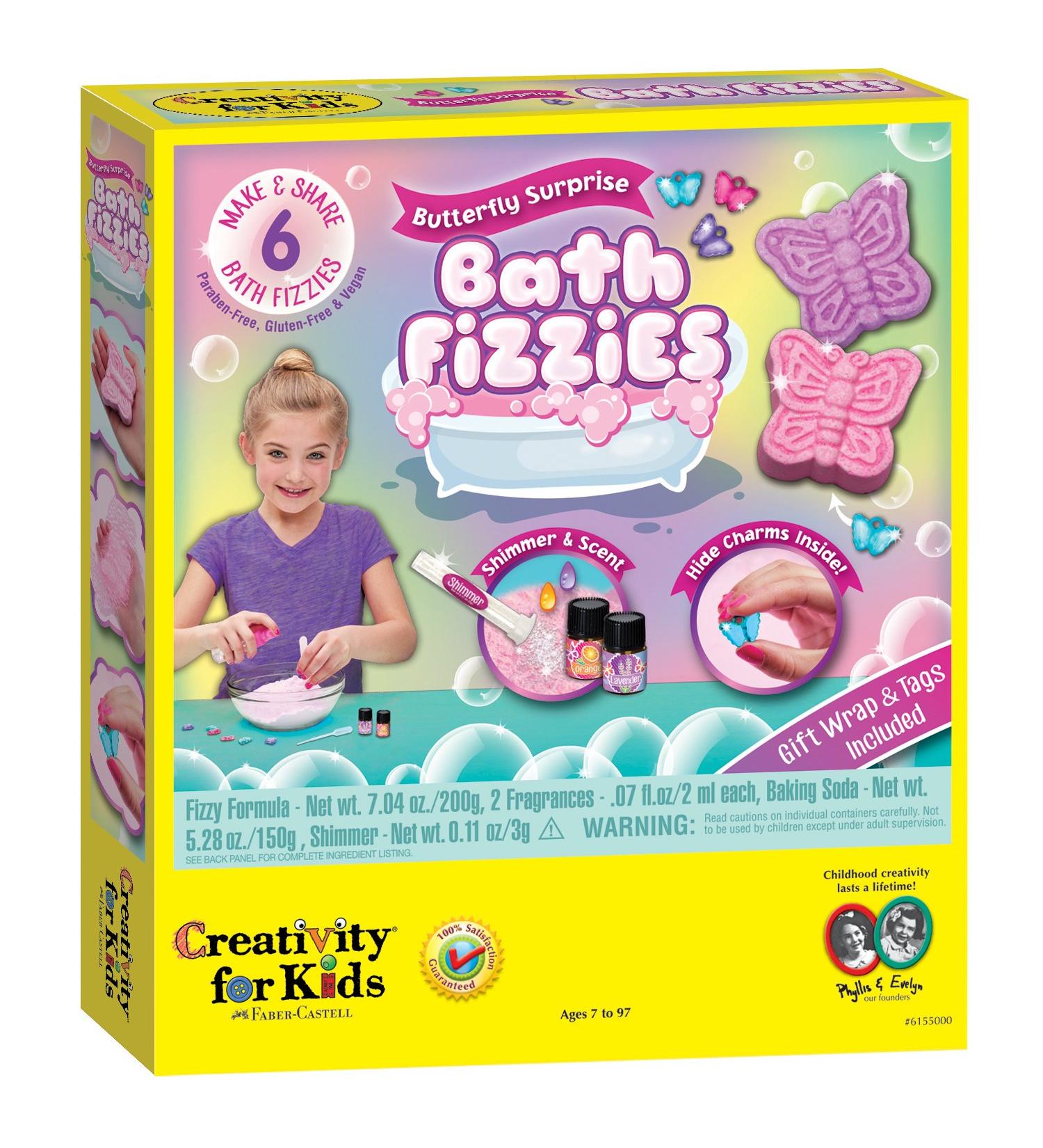 Creativity for Kids Butterfly Surprise Bath Fizzies - DIY Bath Bomb Kit (Makes 6) - Buy Online on GoSupps.com