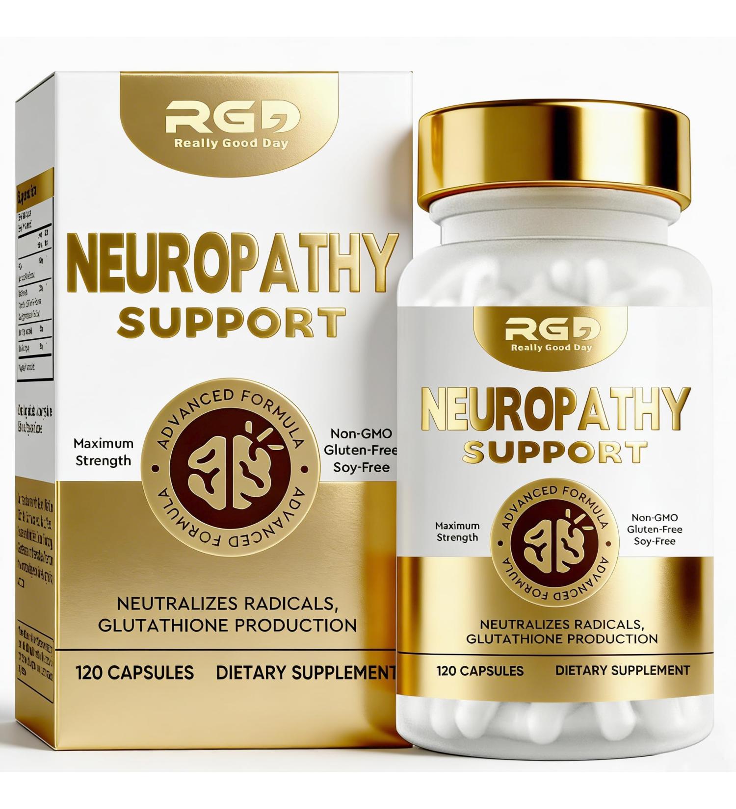 RGD Nerve Savior for Neuropathy 120 Capsules Nerve Support Supplement with Alpha Lipoic Acid & Benfotiamine 600mg Neuropathy Supplement for Feet 120 Count (Pack of 1) - Buy Online on GoSupps.com