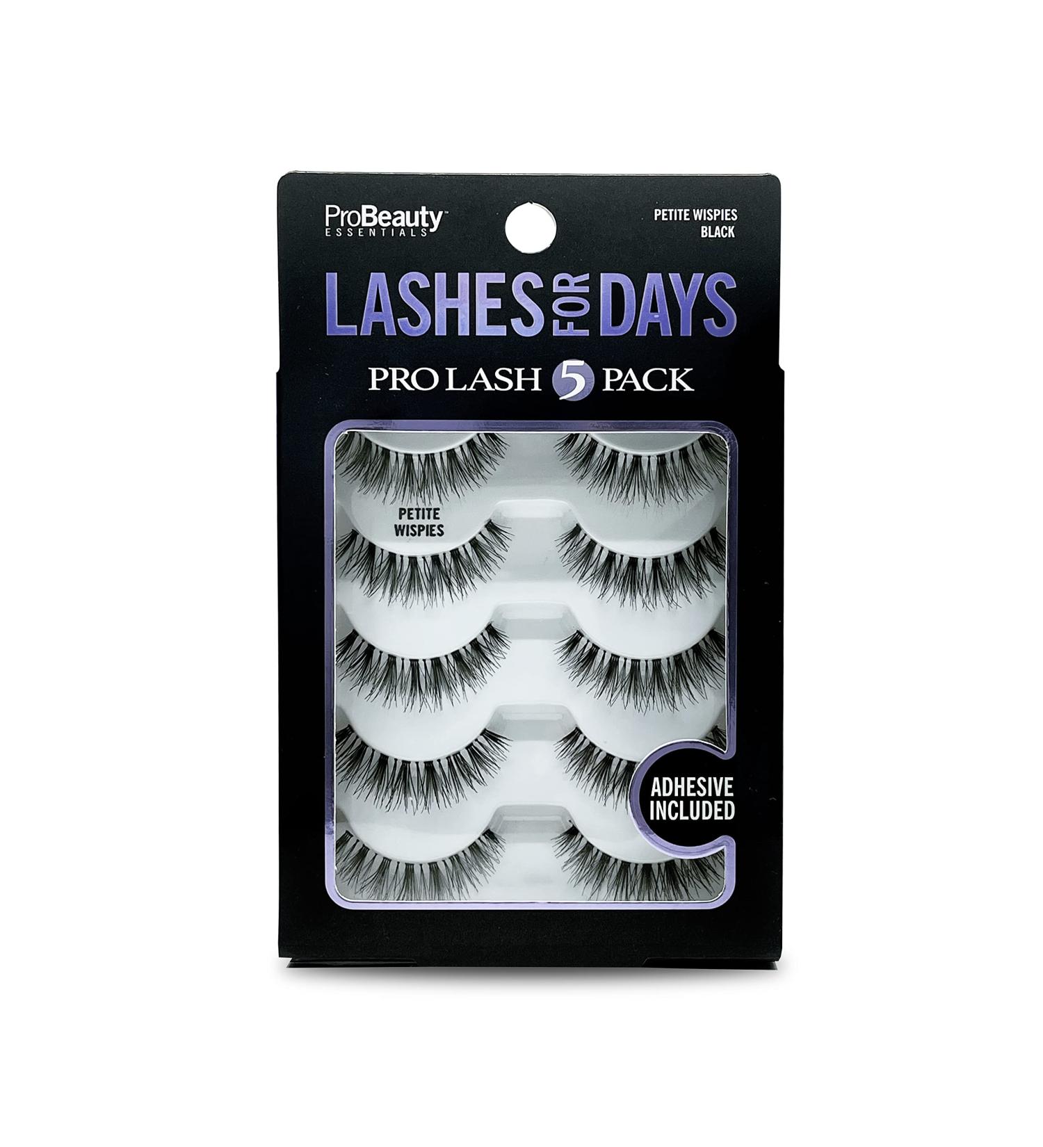 ProBeauty Essentials Faux Mink Petite Wispies False Eyelashes - Fuller Looking Lashes | Easy Application | Cruelty-Free | 5 Pair Black - Buy Online on GoSupps.com