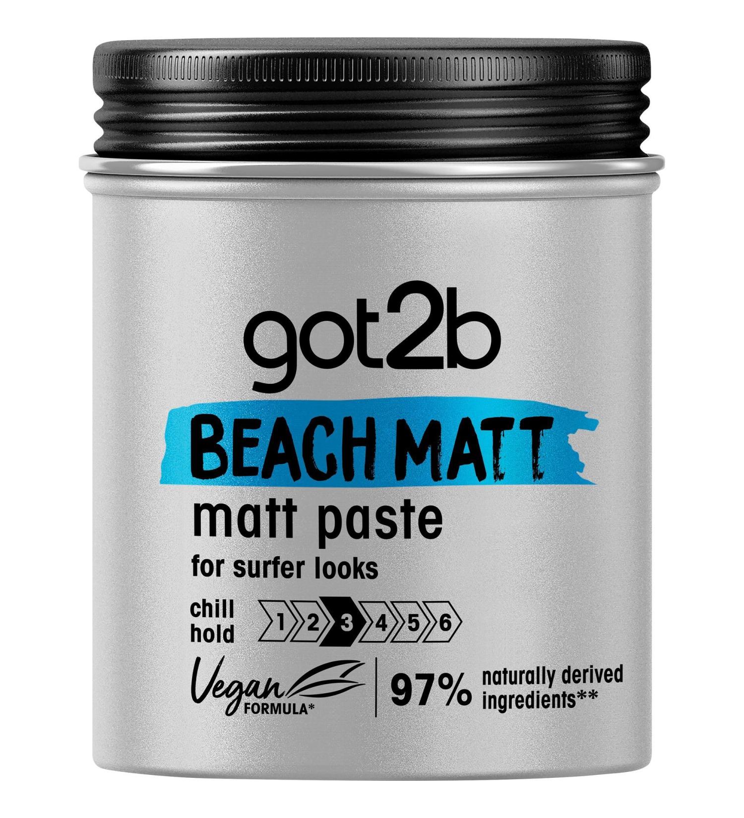 6 x Schwarzkopf Got2b Beach Matt Surfer Look Matt Paste 100ml by Schwarzkopf