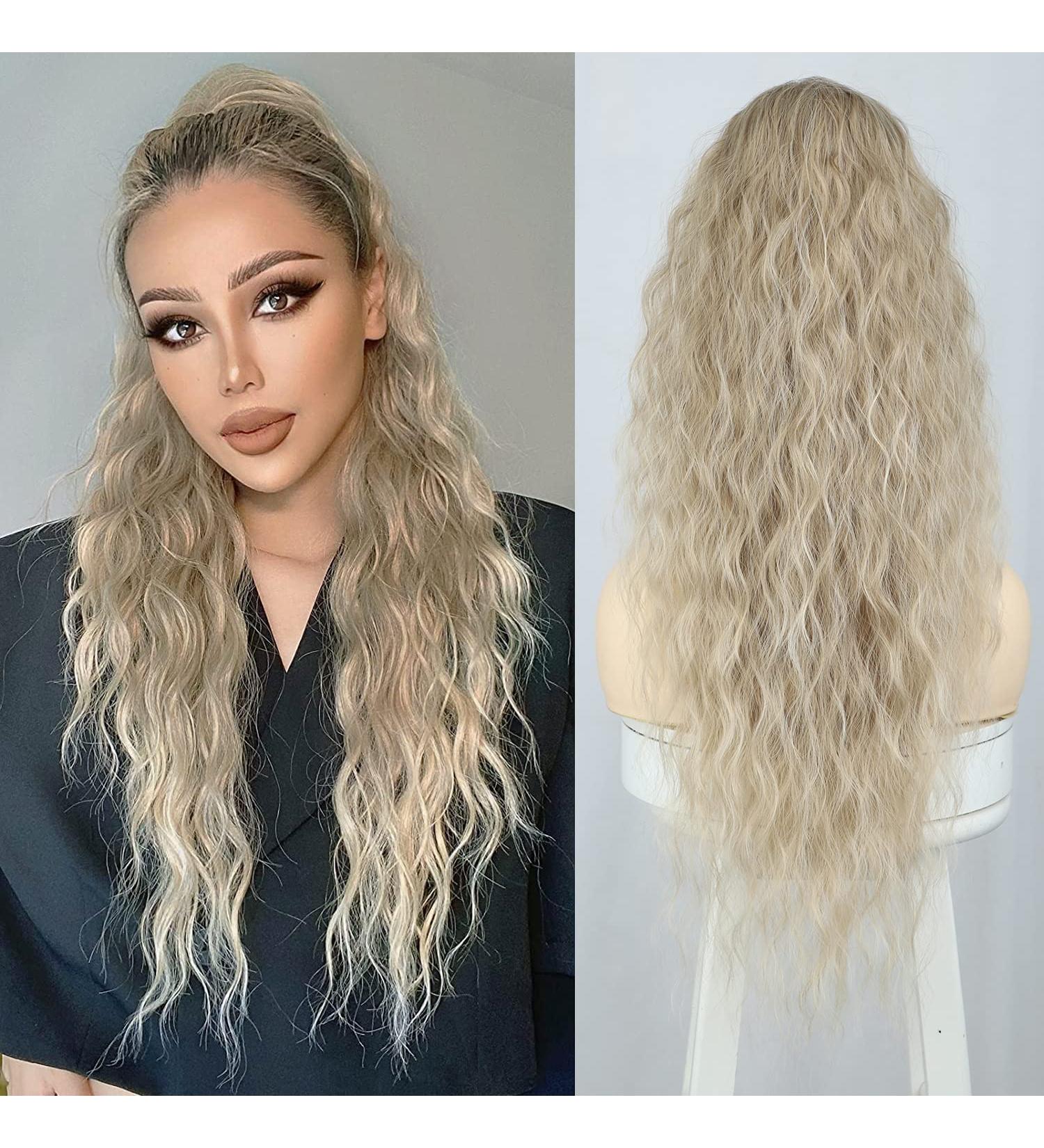 Pference Extensions: 65cm Blond Lang Wound Ponytail - Natural Kunsthaar Hair Extensions for Women | Afro Braid Style - Buy Online on GoSupps.com