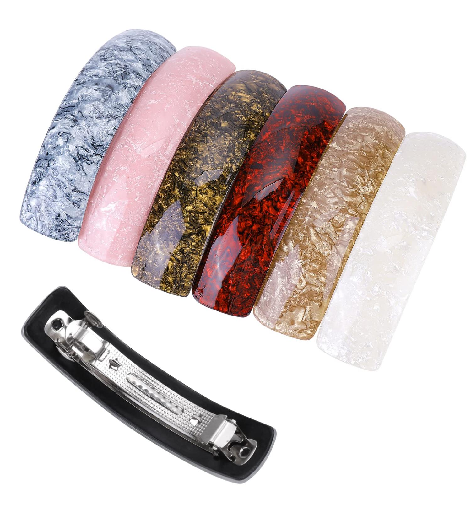6Pcs Retro Acrylic Hair Barrettes for Thick Hair - Stylish Clips for Daily Use or Parties - Buy Online on GoSupps.com