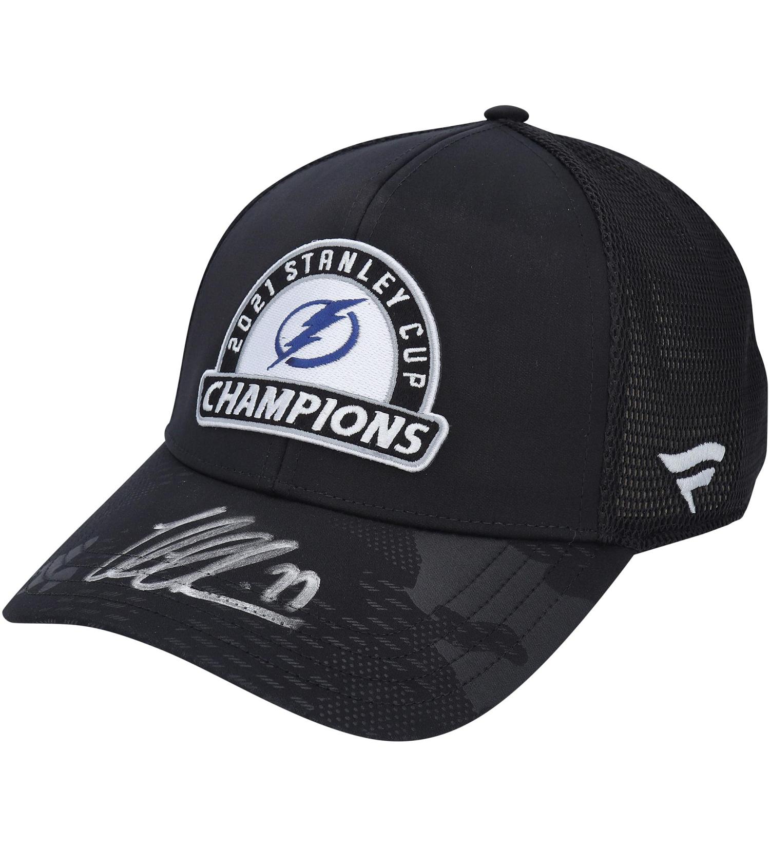 Victor Hedman Autographed Tampa Bay Lightning 2021 Stanley Cup Champions Locker Room Cap - Signed NHL Hat - Buy Online on GoSupps.com