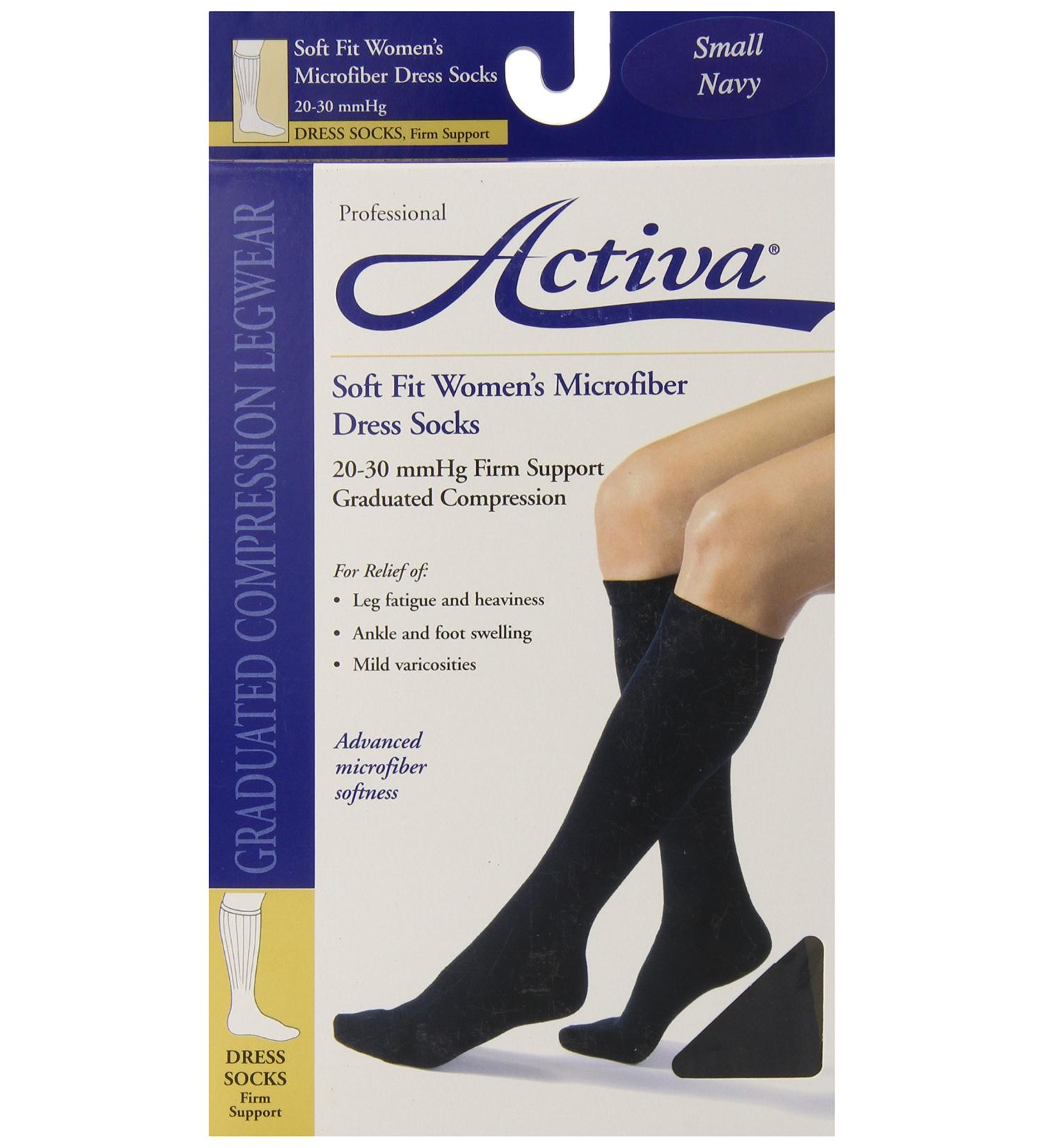 Buy Activa 20-30 mmHg Soft Fit Knee High Socks - Navy Small | Best Compression Socks for Travel & Health - Buy Online on GoSupps.com