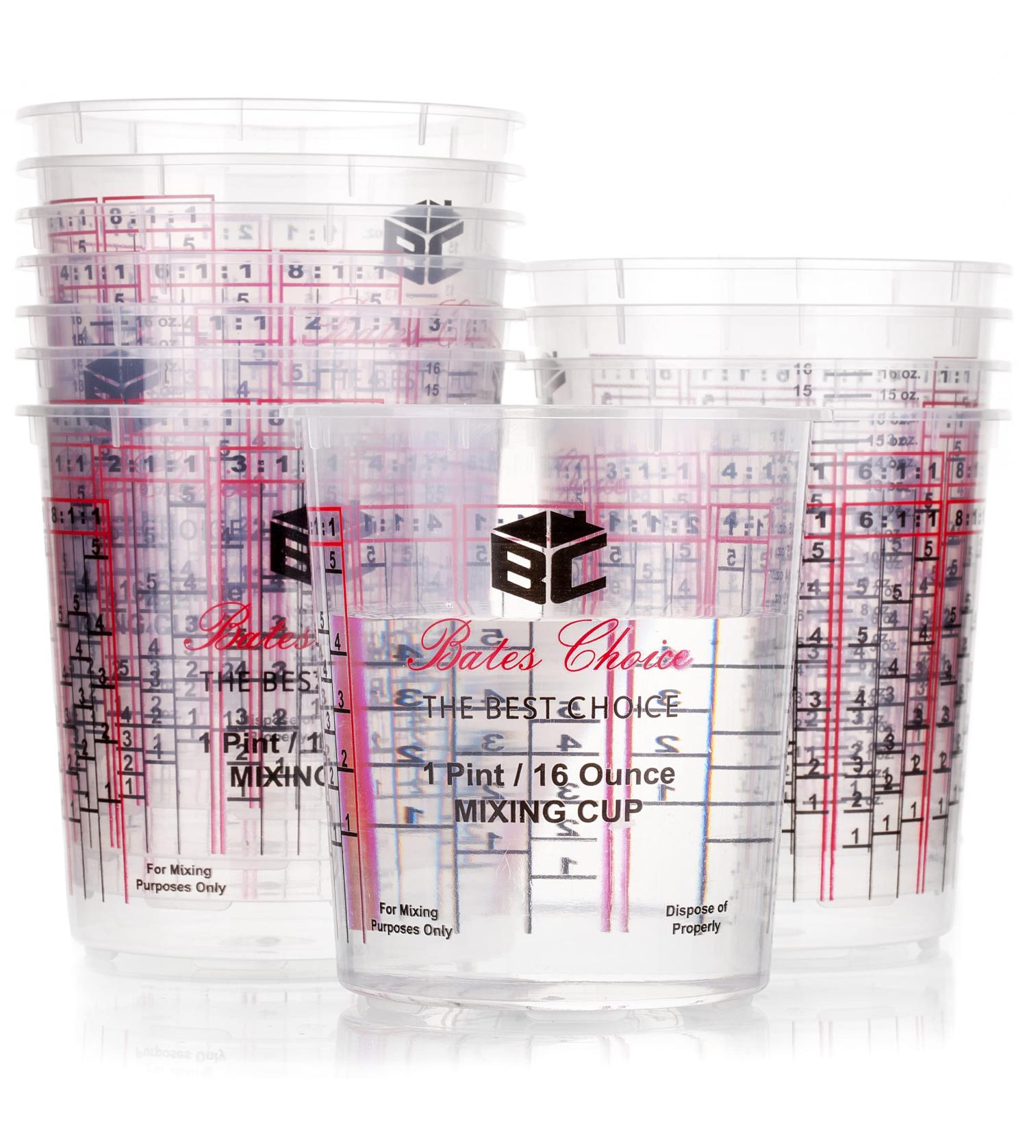 Bates 16 oz Paint Mixing Cups - 12 Pack Resin Mixing Cups for Epoxy - Plastic Measuring Containers - Buy Online on GoSupps.com