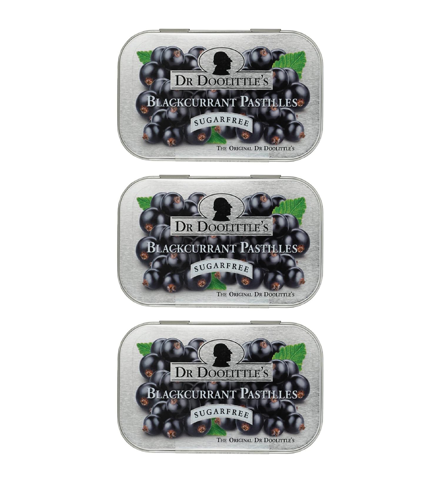 Dr. Doolittle Sugar Free Blackcurrant Soft Fruit Pastilles for Voice & Throat 2.12 oz Tin, 25 Count - 3 Pack - Buy Online on GoSupps.com