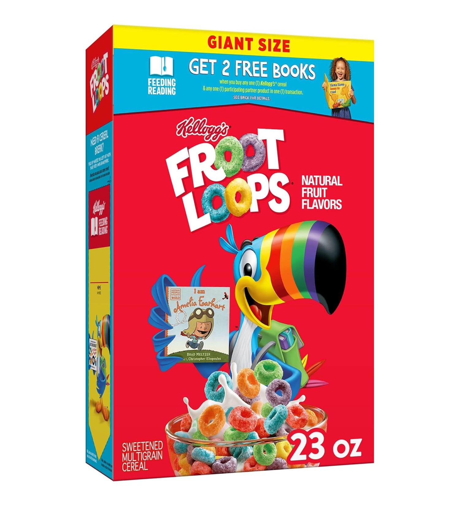 Kellogg’s Froot Loops Breakfast Kids Cereal Family Breakfast Giant Size - Original - 23oz Box - Buy Online on GoSupps.com