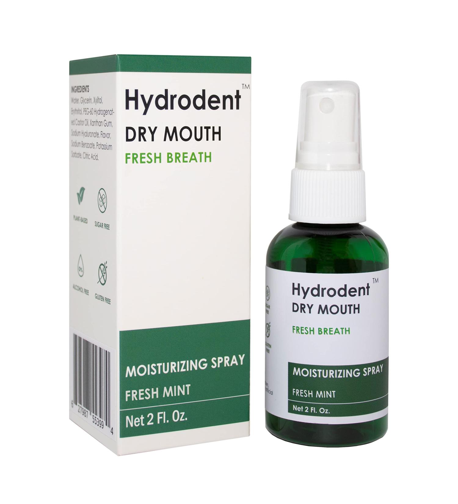 Hydrodent Fresh Breath Dry Mouth Spray - Natural Moisturizing Formula - Fresh Mint - 2 oz - Buy Online on GoSupps.com
