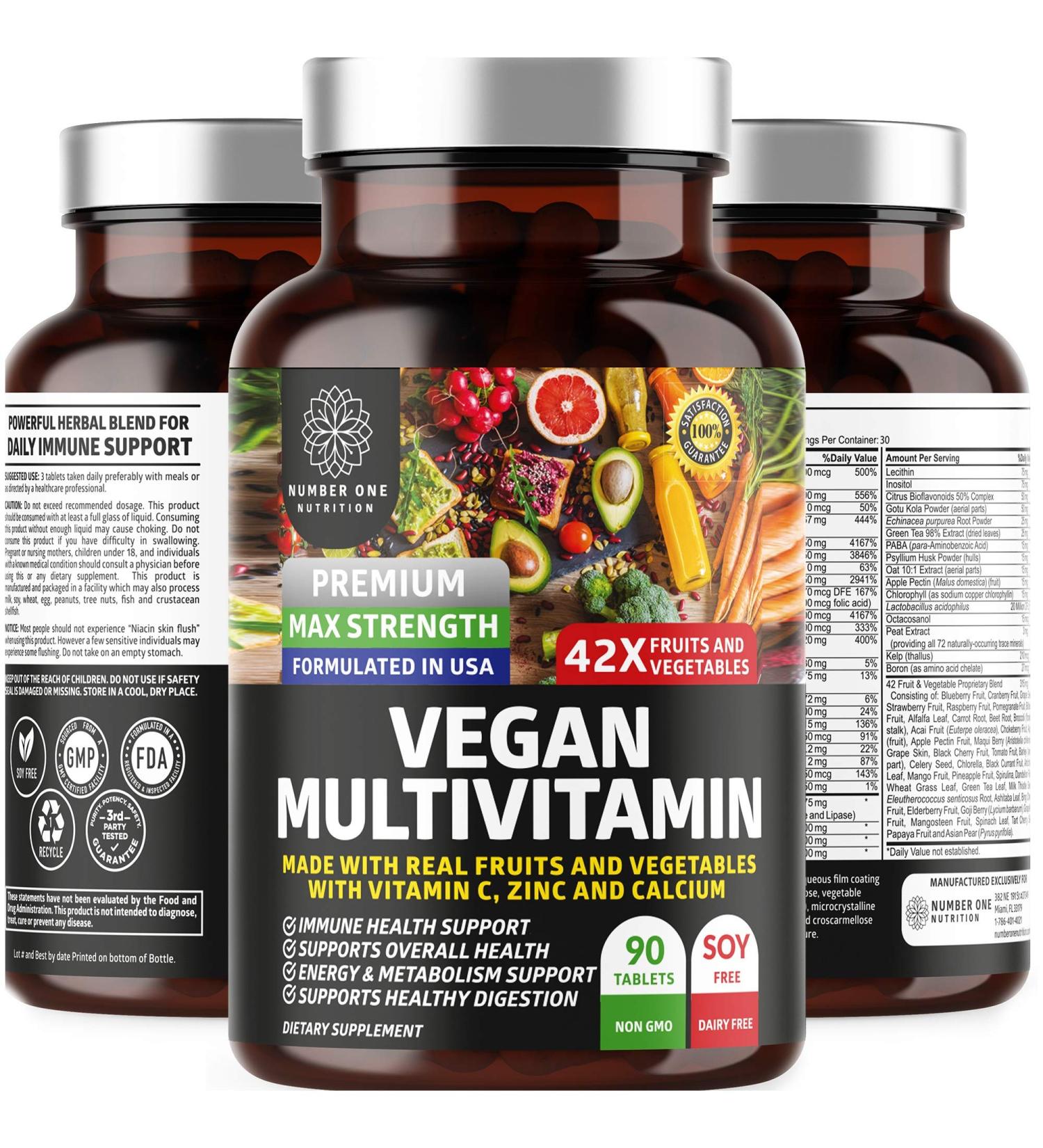 N1N Premium Plant Based Multivitamin | 86 Powerful Ingredients for Men & Women | Daily Multivitamins with Raw Veggies, Fruits & Probiotics | 90 Tablets - Buy Online on GoSupps.com