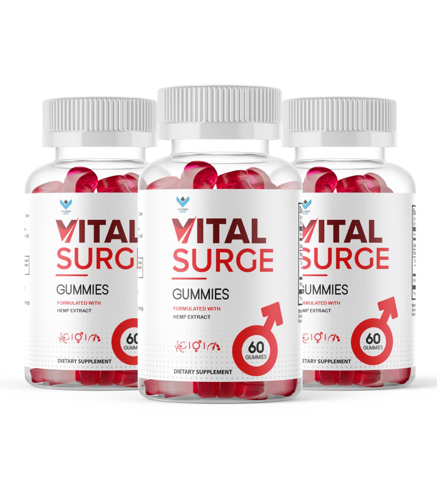 (3 Pack) Vital Surge Gummies Vital Vita Surge Advanced Extra Strength Formula Gummy Mens Detox Vitamin Supplement - Vitalsurge Gomitas Vita-Surge All Natural Ingredients Gummys (180 Gummies) - Buy Online on GoSupps.com