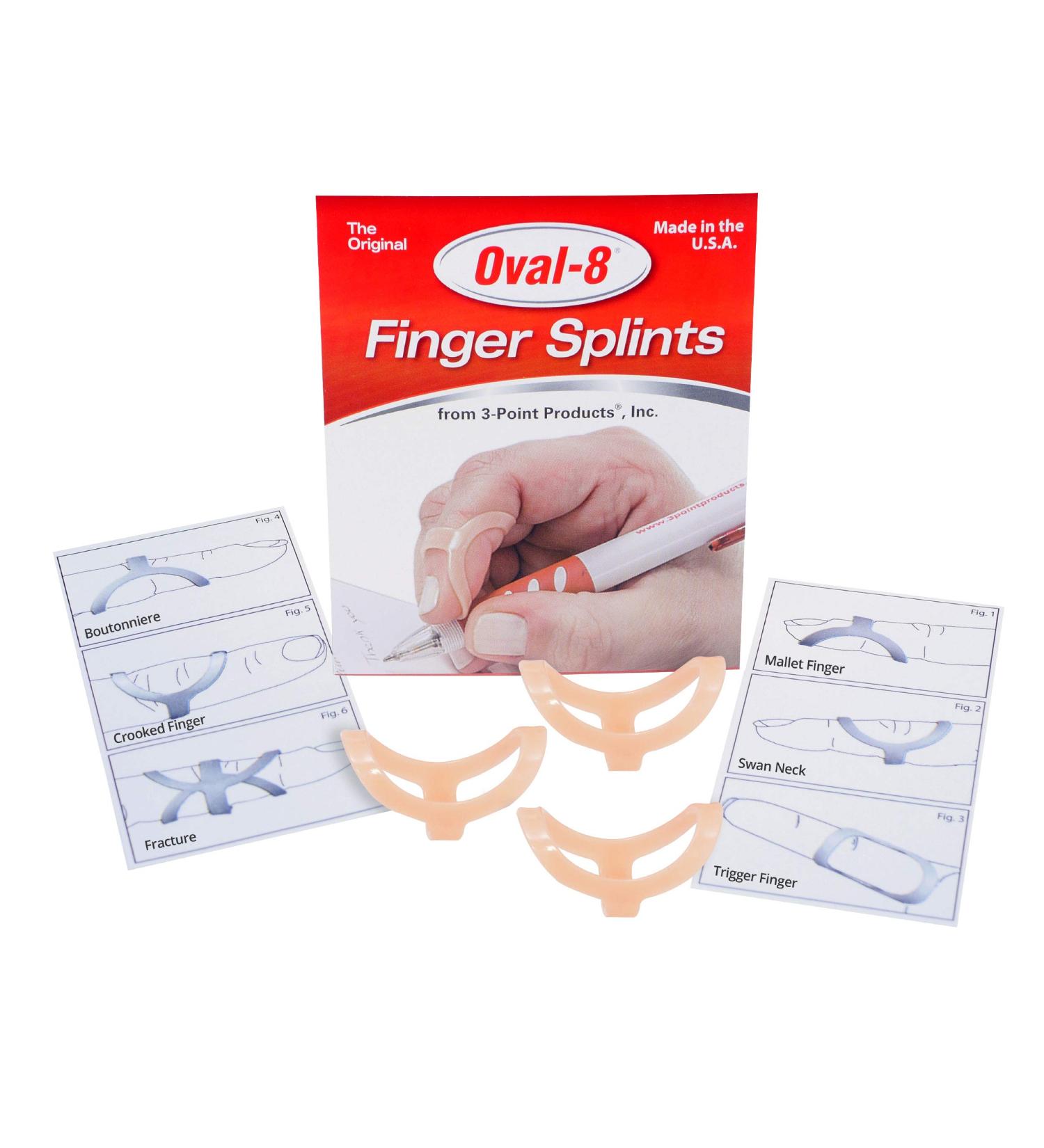 3-Point Oval-8 Finger Splint: Arthritis & Trigger Finger Support - 3-Pack Size 8 - Buy Online on GoSupps.com