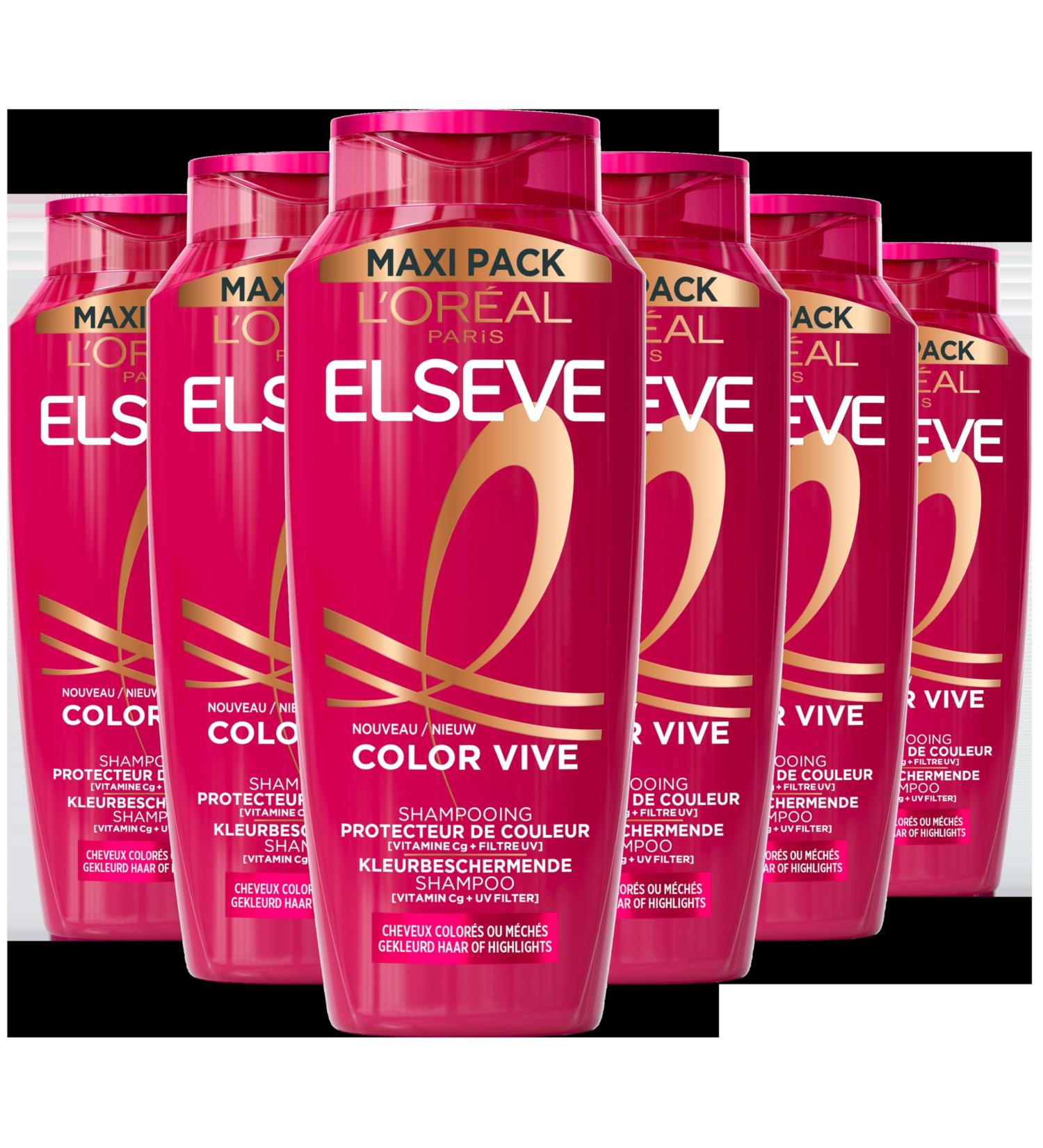 L'Oreal Paris L'Or al Paris Elseve Color Vive Shampoo - Colored hair or highlights - Maintains color intensity and vibrancy - 6 x 500 ml