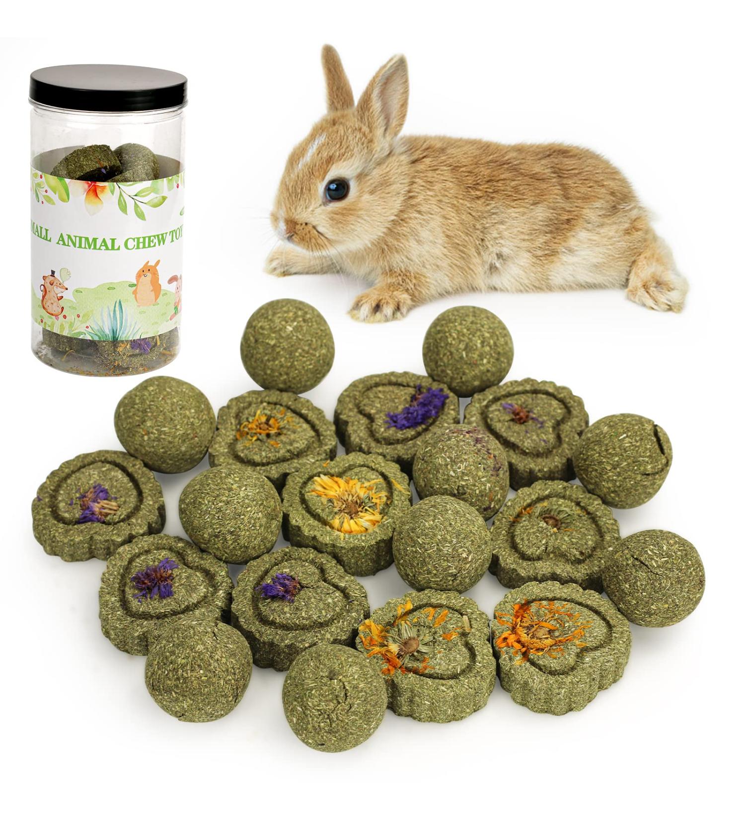 Episkey Bunny Chew Toys Small Animal Treats Natural Timothy Grass Chew Toys Grass Cake&Grass Ball Pet Snacks Molar Teeth Grinding Toy Chewing for Chinchillas Pig Dwarf Rabbit Gerbils H01 - Buy Online on GoSupps.com